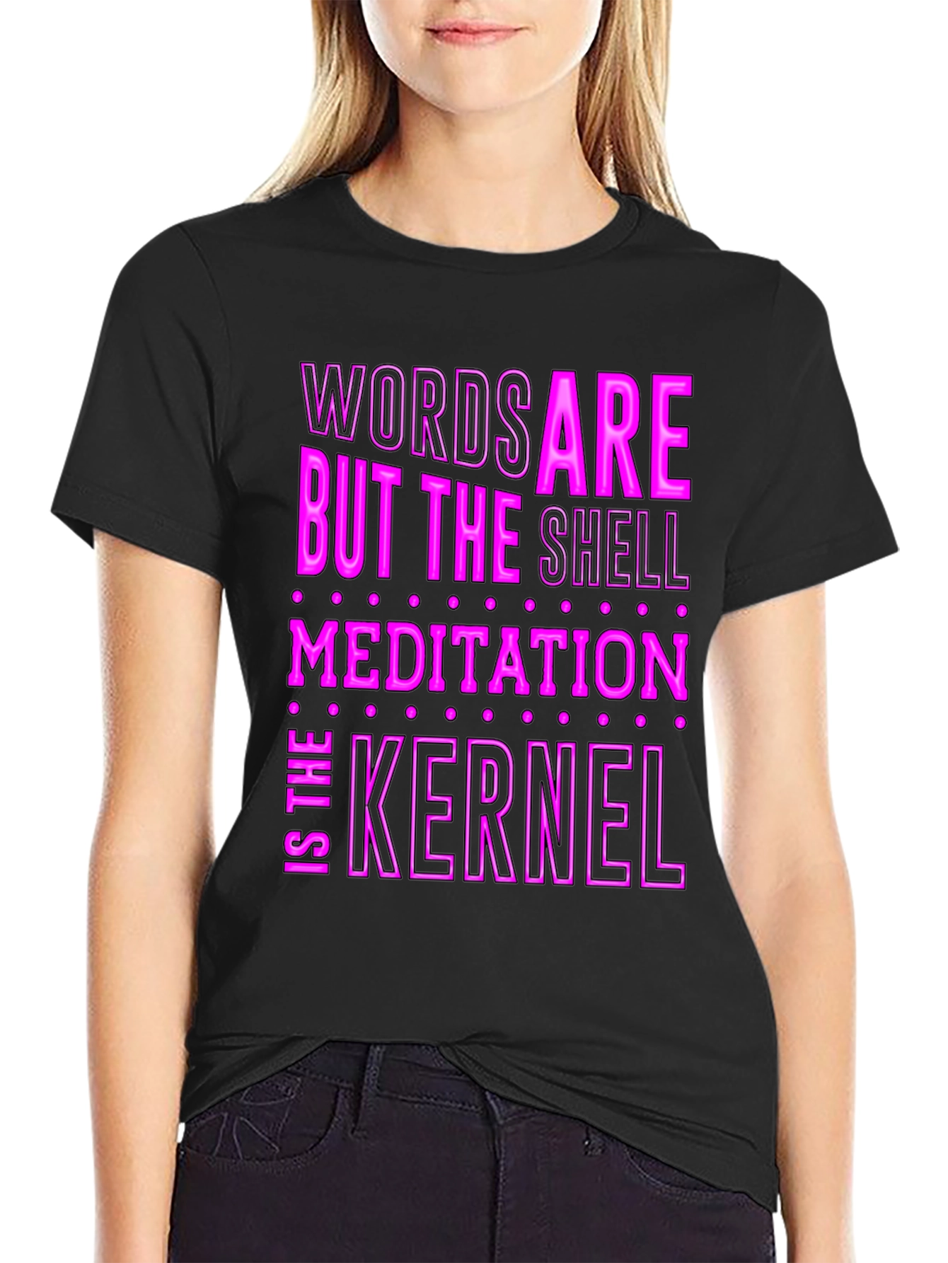 Black Words Are The Shell Meditation Kernel T-Shirt view 2