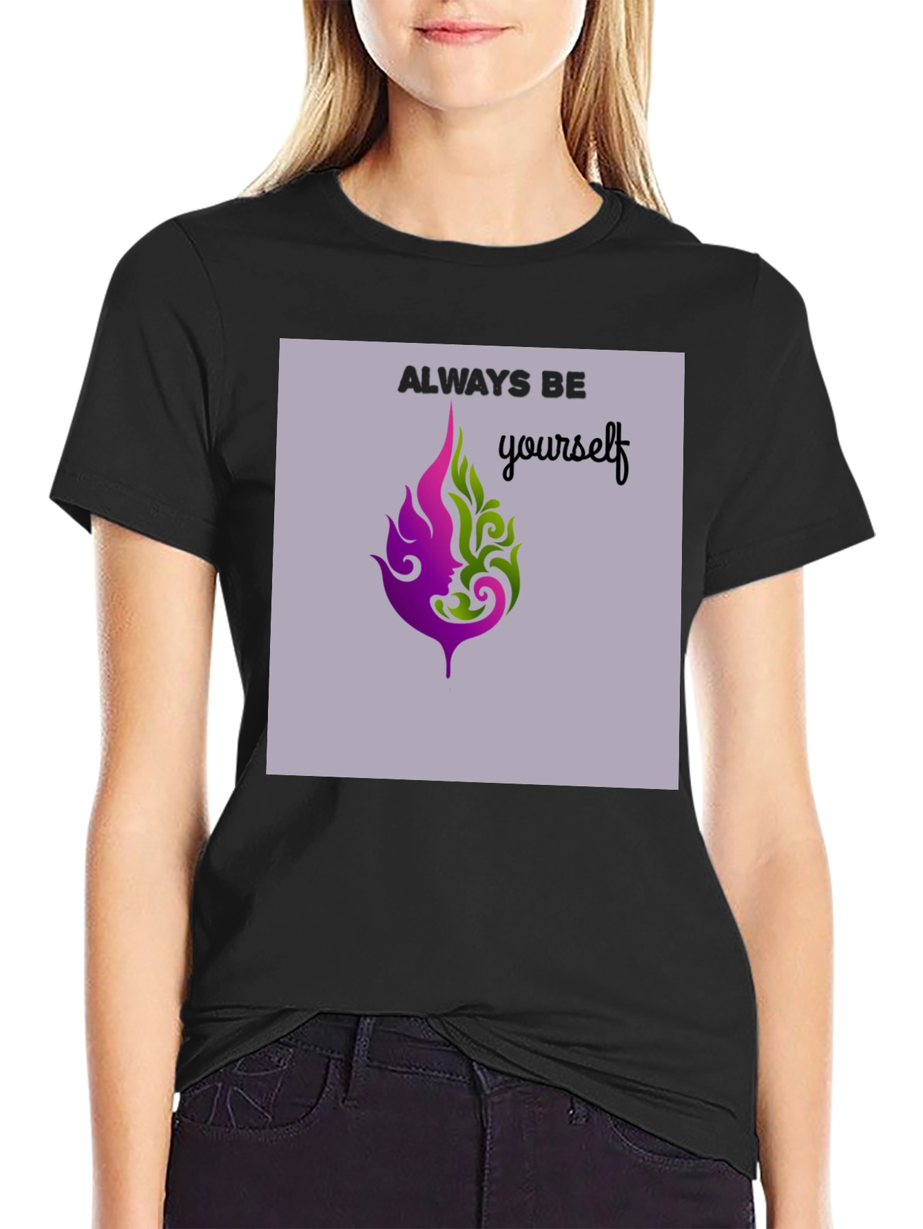 Black Always Be Yourself Graphic Tee - Unisex view 2