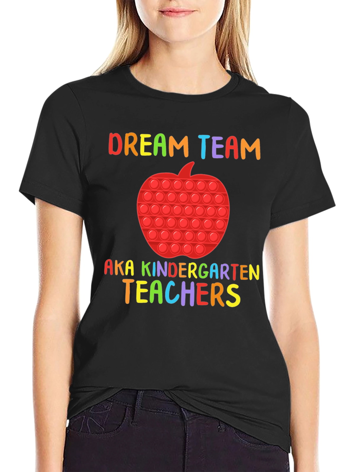 Black Dream Team Kindergarten Teachers T-Shirt view 2