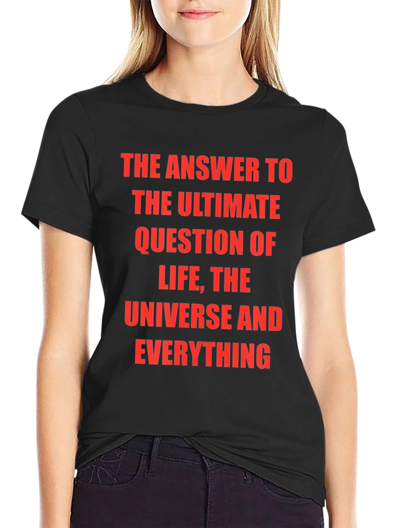 Black Ultimate Question T-Shirt - 42, Life, Universe, Everything view 2
