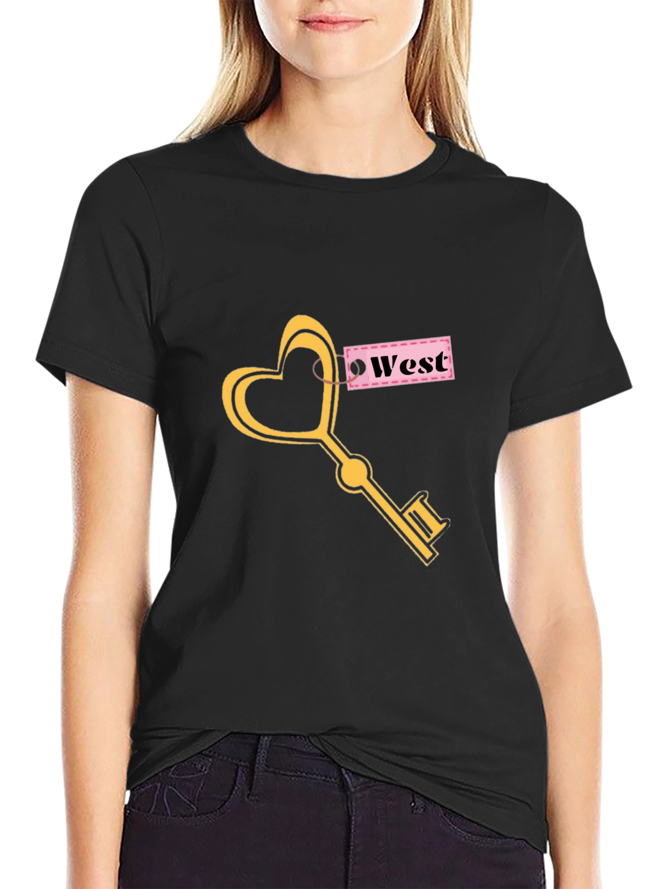 Black Heart Key West Graphic T-Shirt - Stylish Unisex Tee view 2