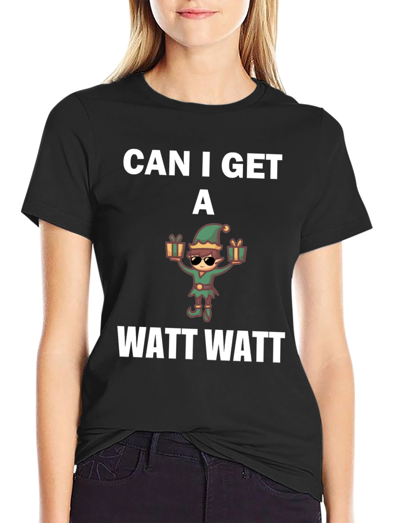 Black Can I Get A Watt Watt T-Shirt view 2