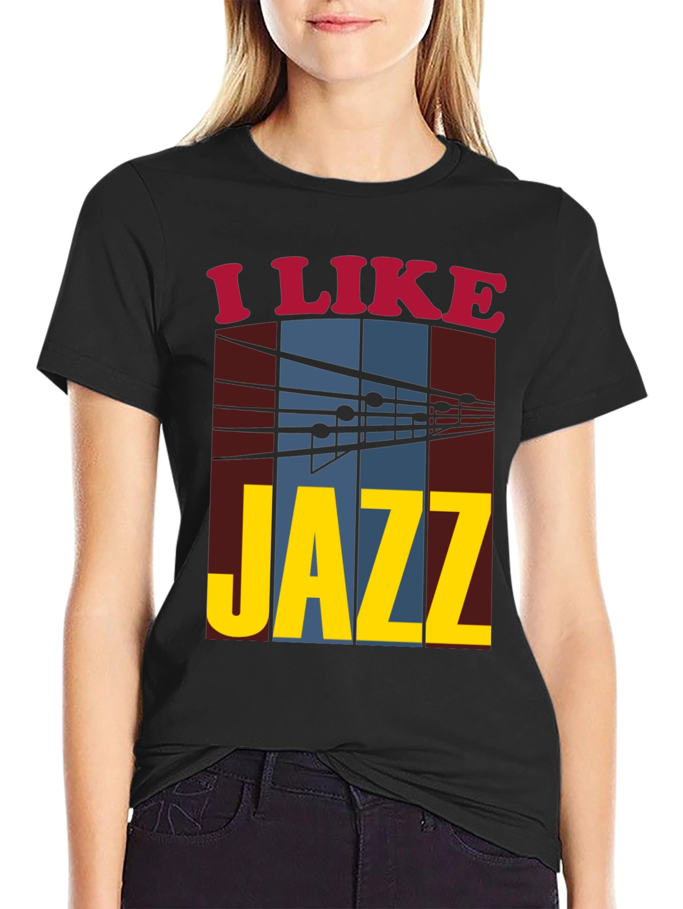Black I Like Jazz Graphic Tee view 2