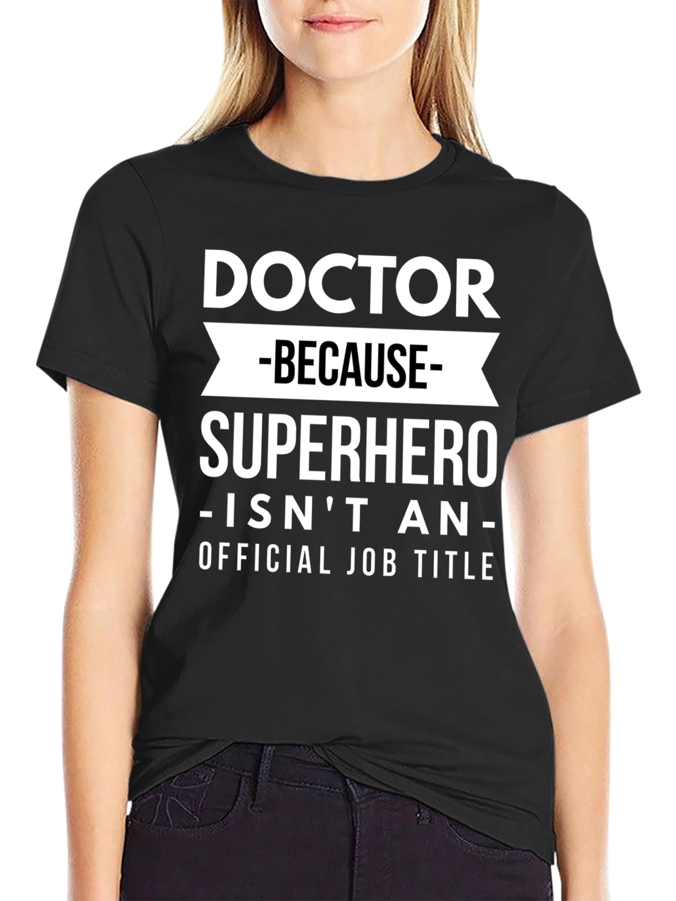 Black Doctor Superhero Funny Graphic T-Shirt view 2