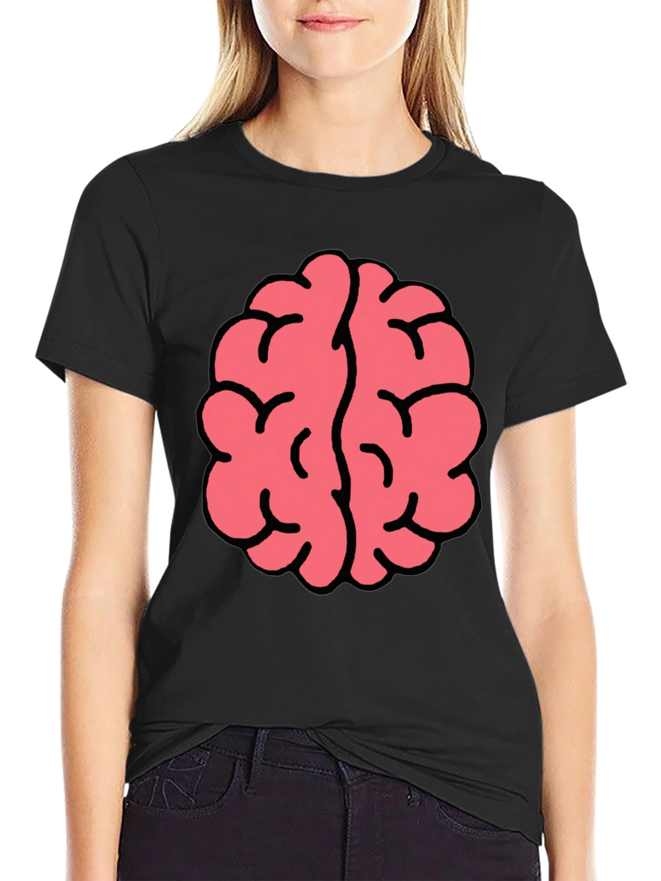 Black Brain Graphic Tee - Black Cotton Blend view 2
