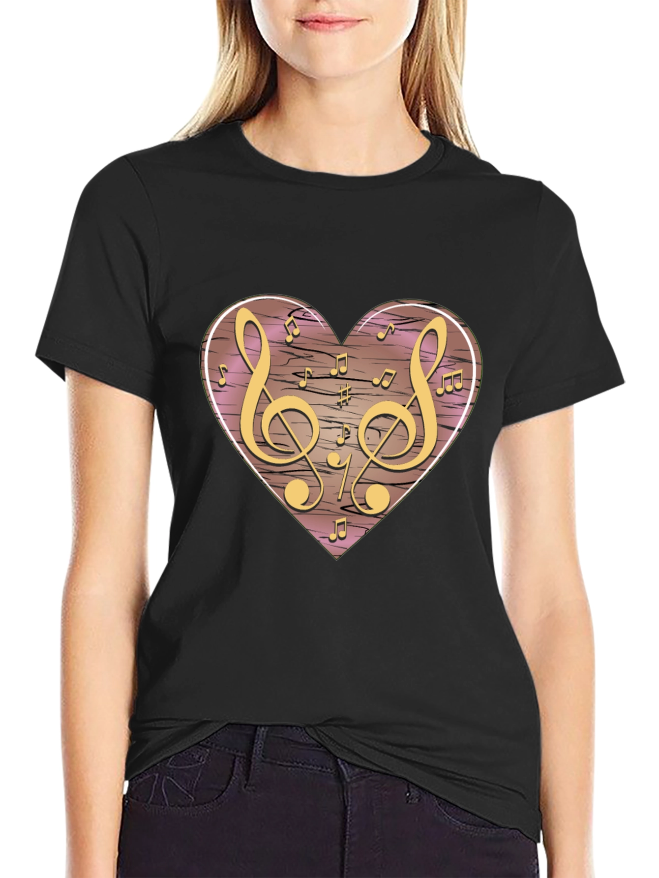 Black Music Heart T-Shirt view 2