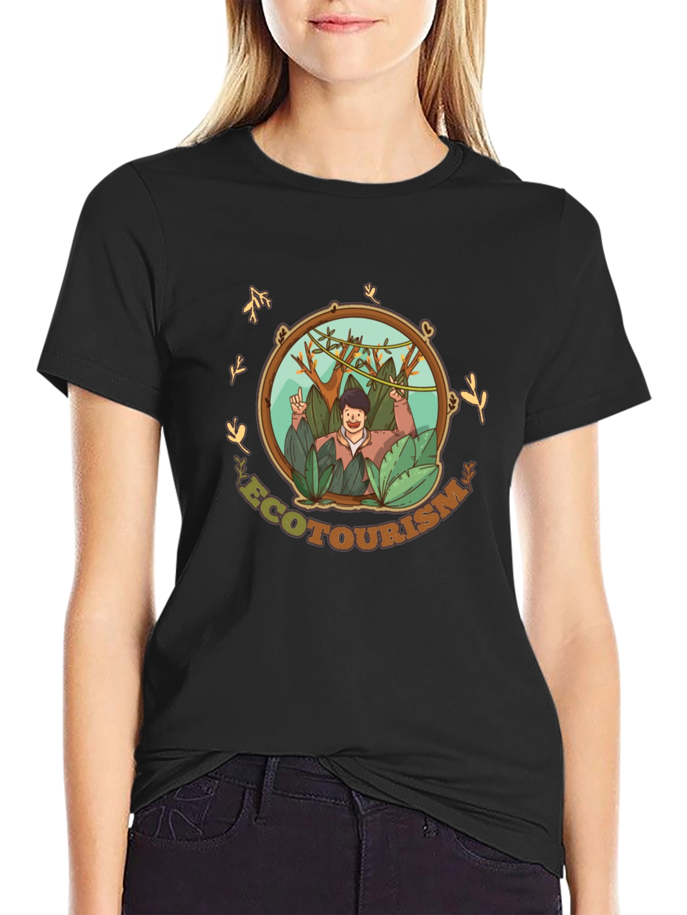 Black Ecotourism Graphic T-Shirt - Nature Lover's Tee view 2