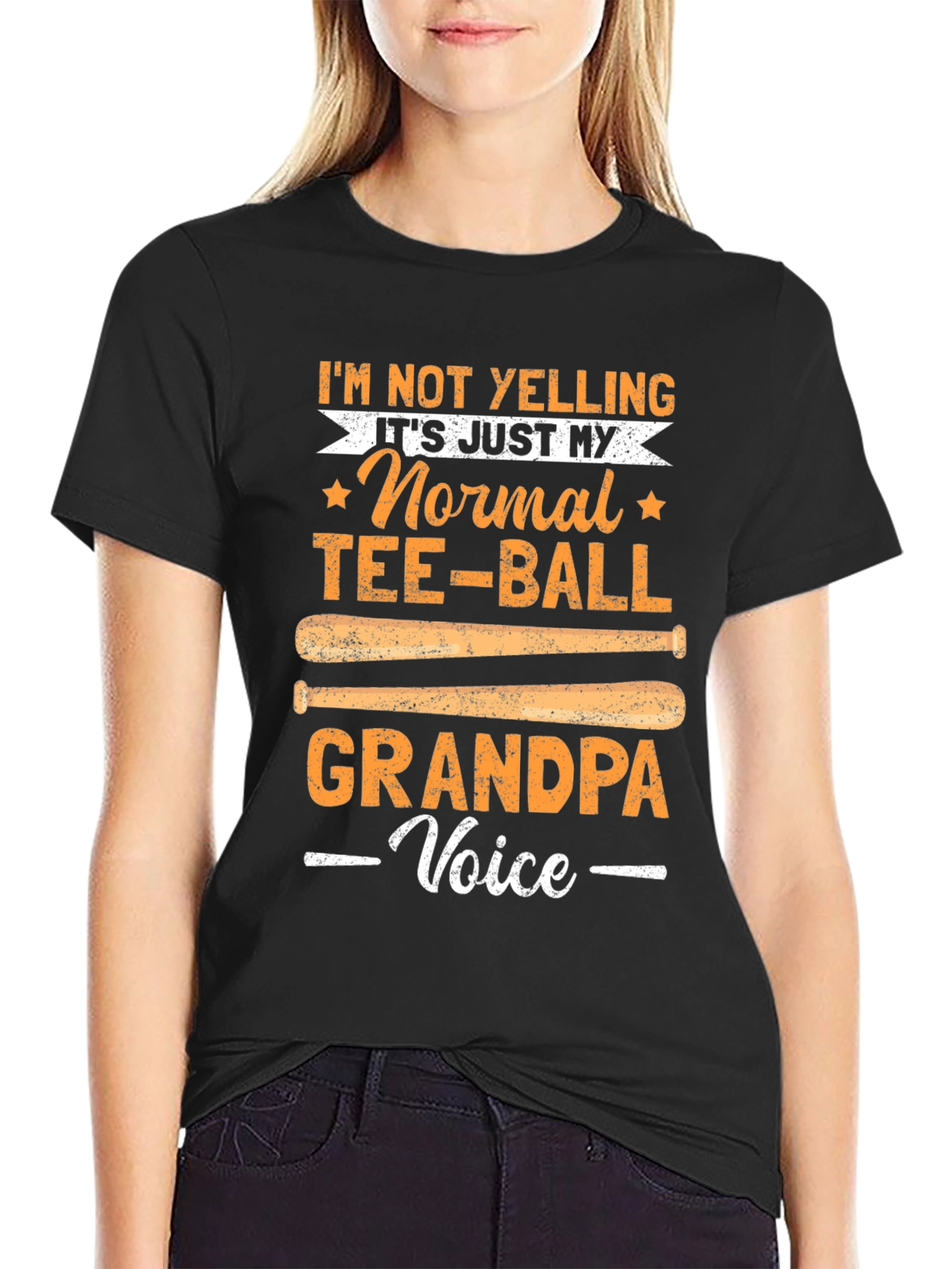 Black Tee-Ball Grandpa Voice T-Shirt view 2