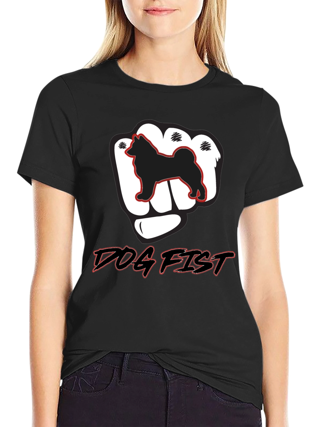 Black Dog Fist Graphic Tee - Men's Black T-Shirt view 2