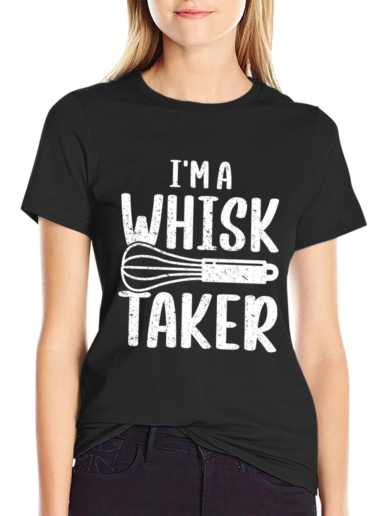 Black I'm A Whisk Taker Black T-Shirt view 2