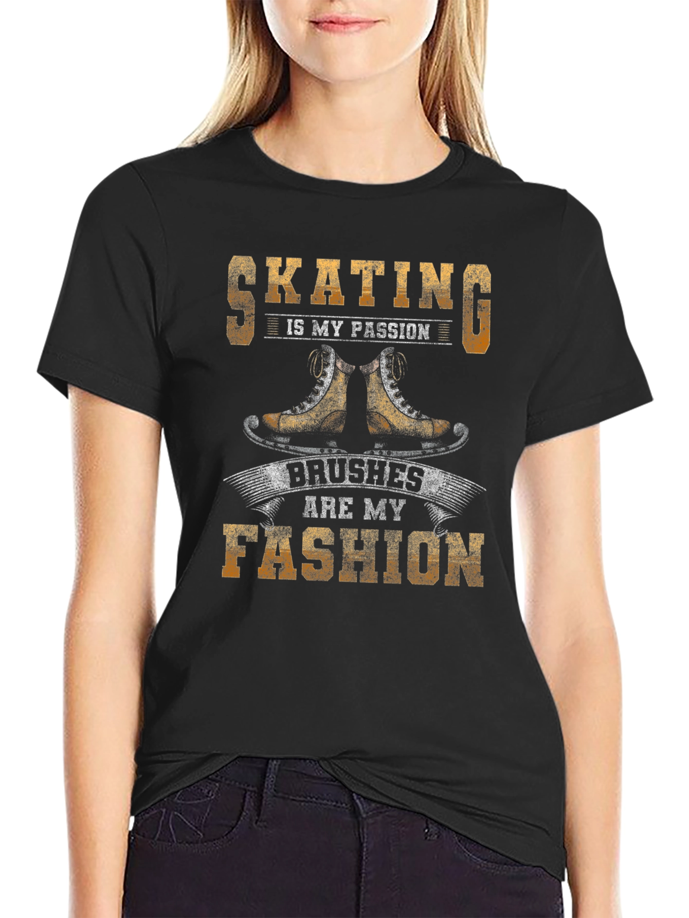 Black Skating is My Passion T-Shirt - Vintage Design view 2