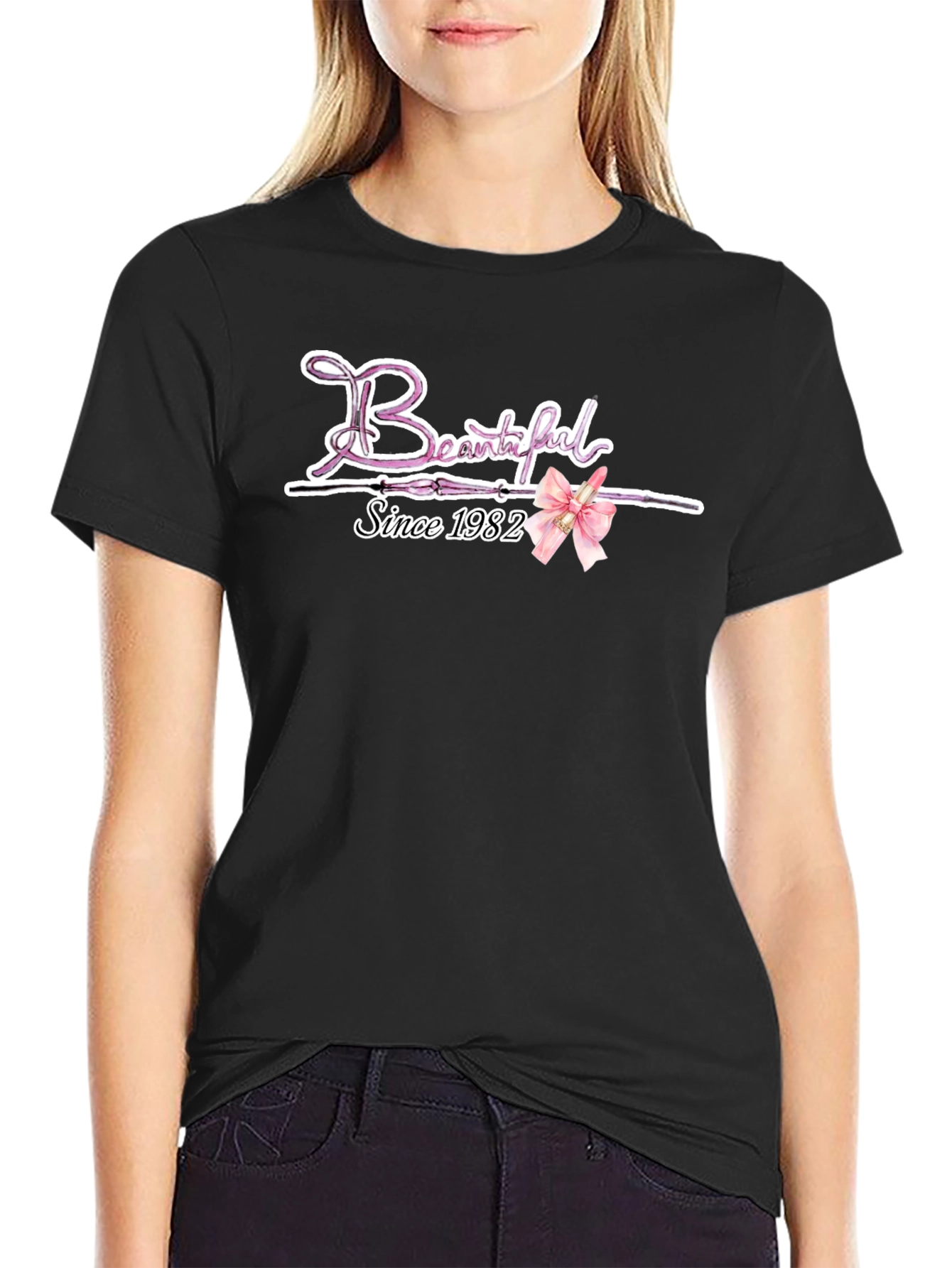 Black Beautiful Since 1982 Graphic T-Shirt view 2