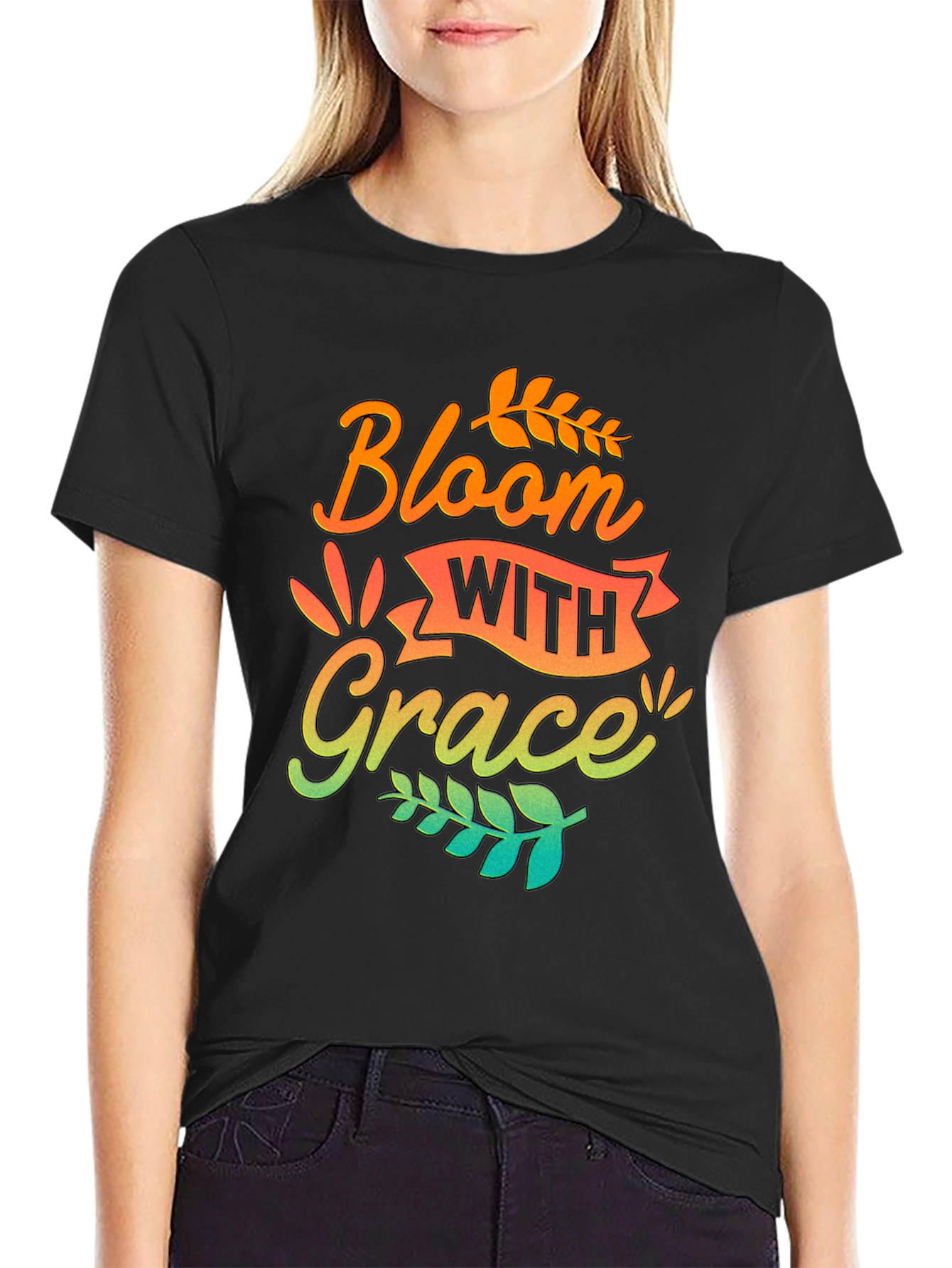 Black Bloom With Grace Graphic Tee view 2