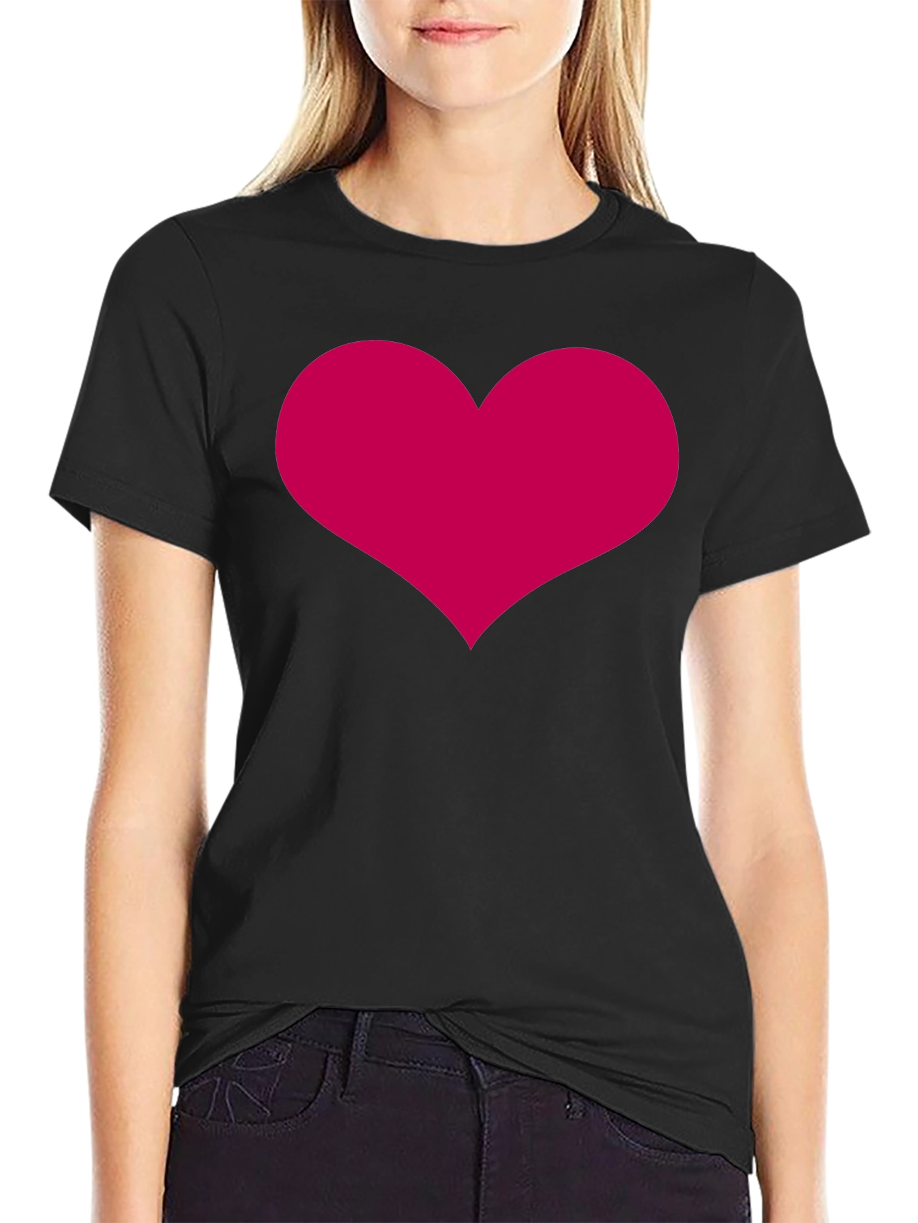 Black Heart Graphic Black T-Shirt Casual Wear view 2
