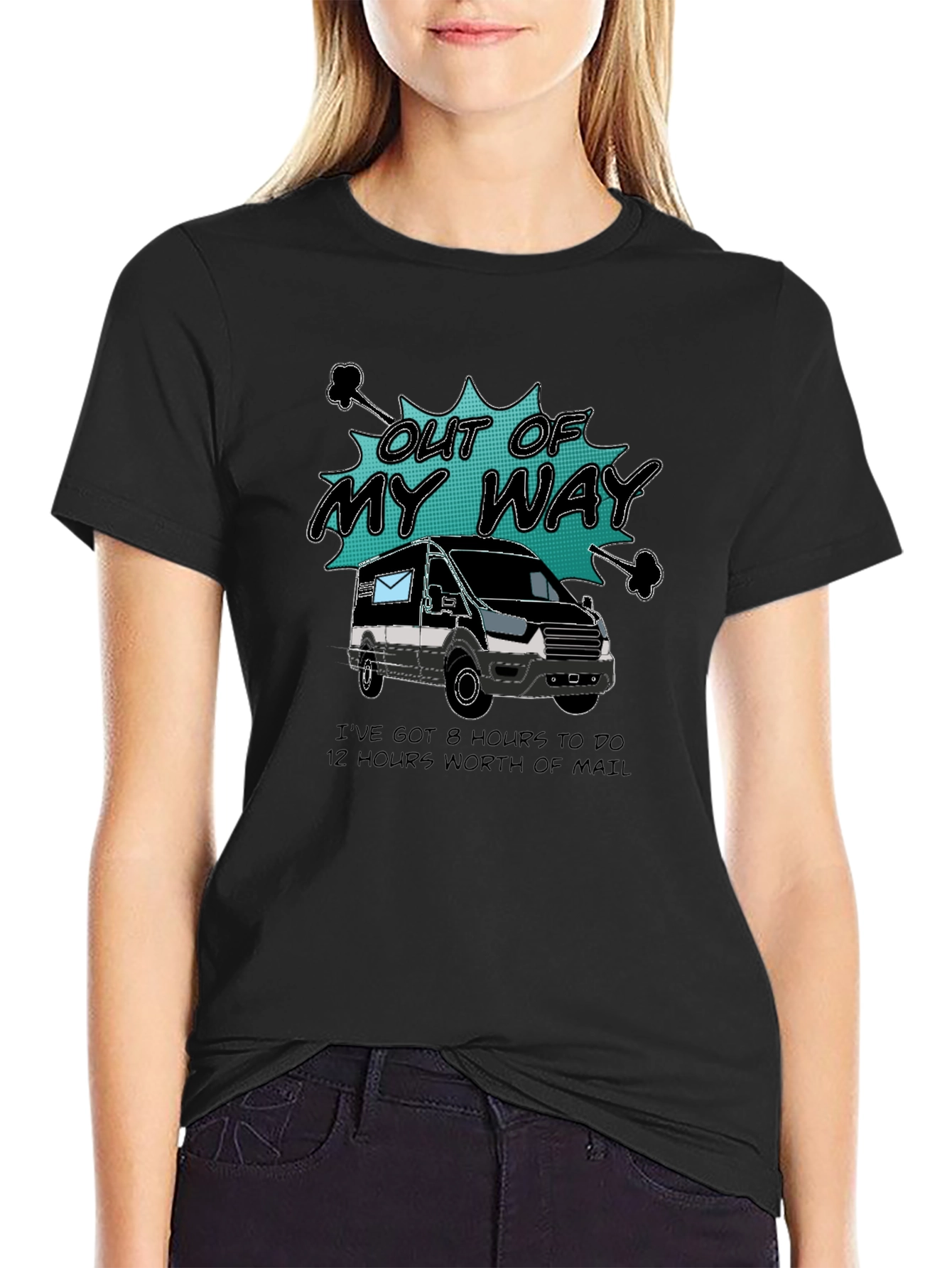 Black Out of My Way Postal Worker T-Shirt view 2