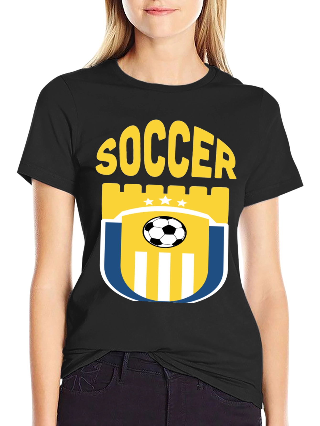 Black Soccer Graphic T-Shirt - Black view 2