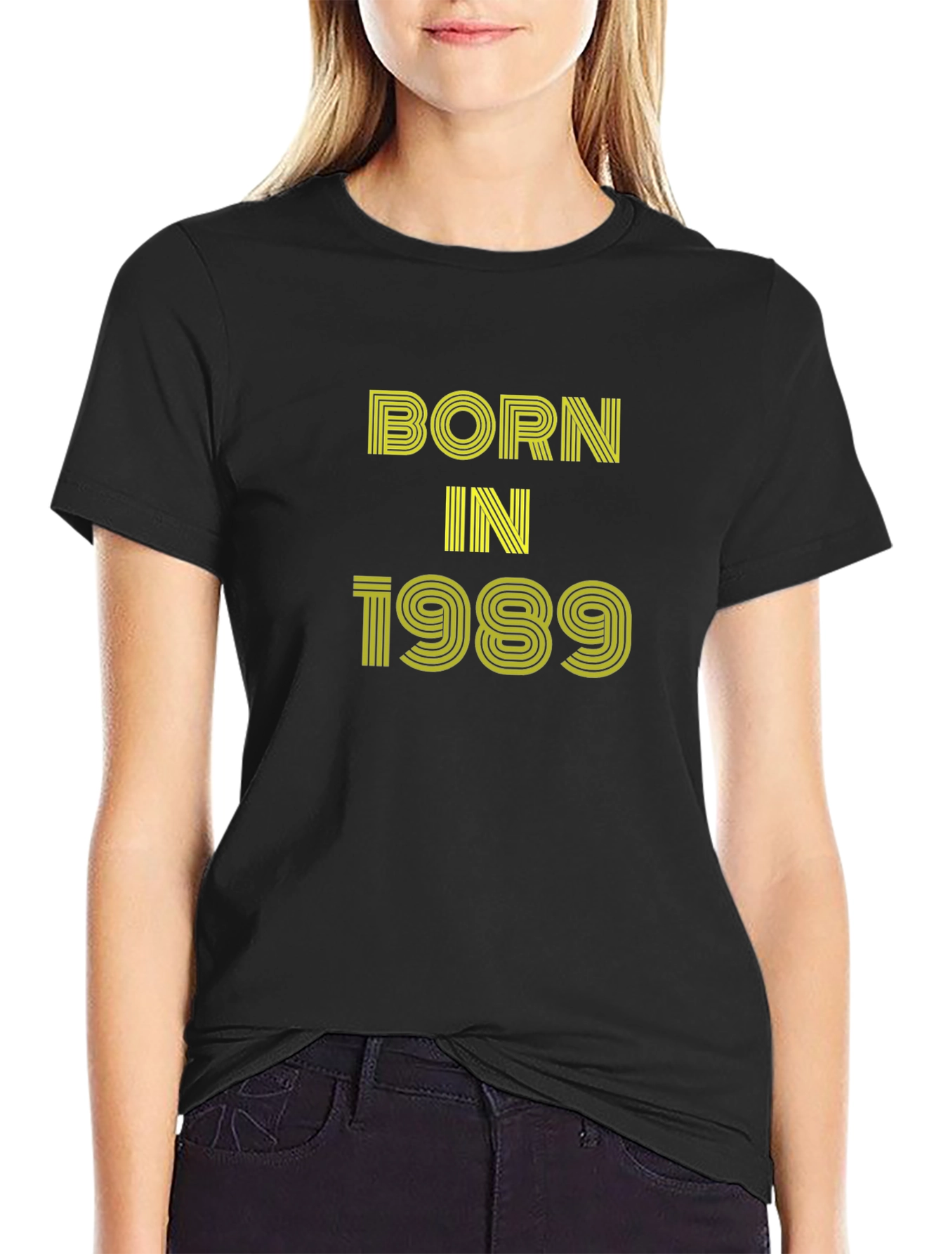 Black Born in 1989 Black Graphic Tee view 2