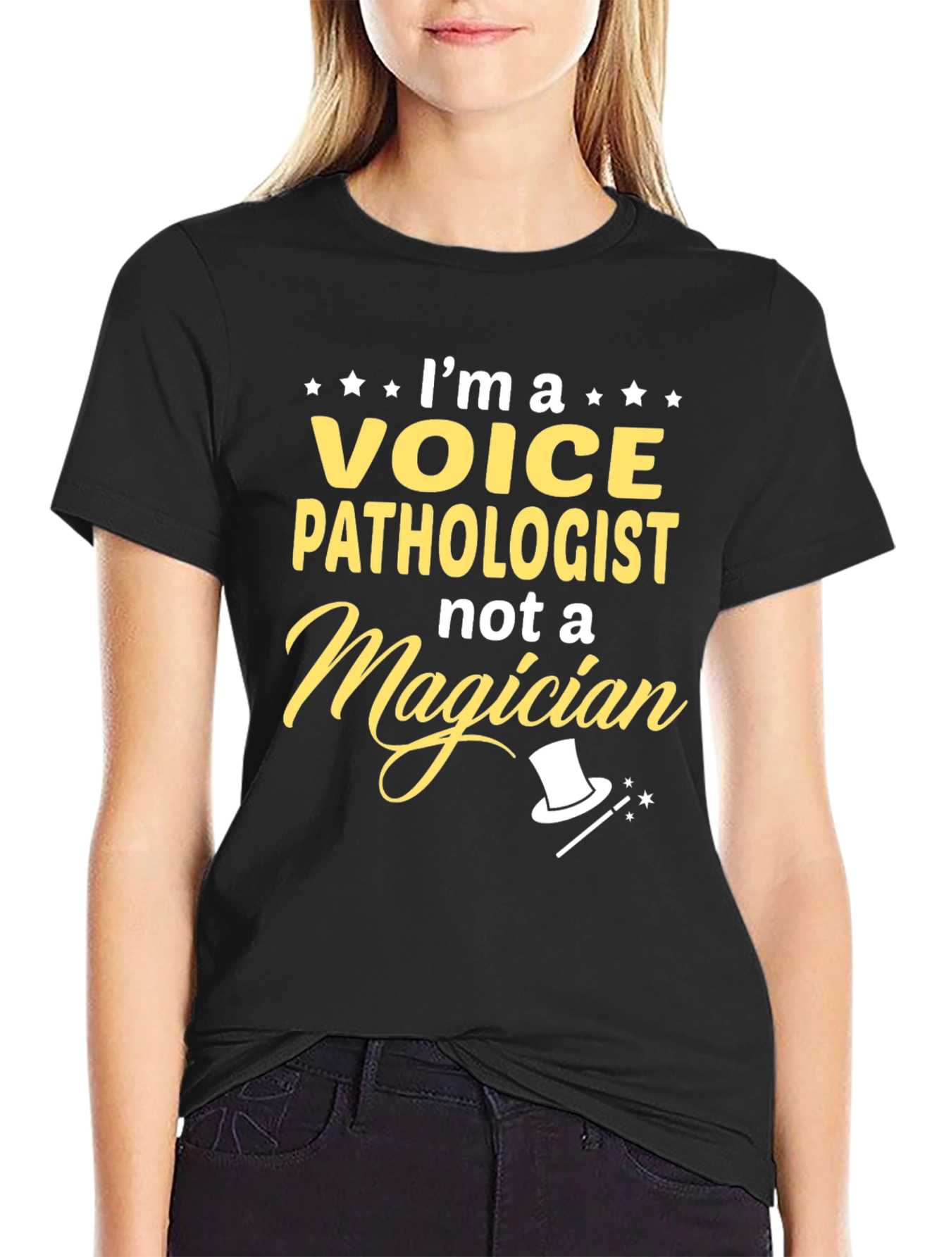 Black Voice Pathologist T-Shirt - Not a Magician Tee view 2