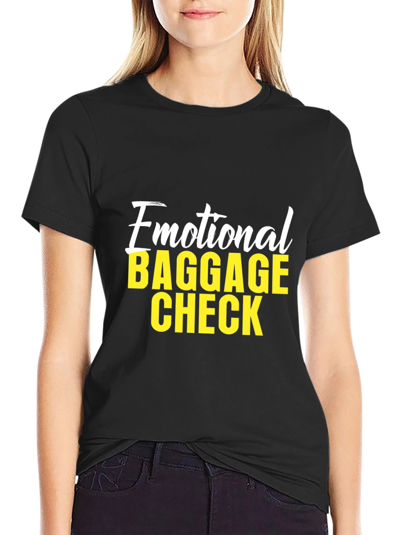 Black Emotional Baggage Check Graphic T-Shirt view 2
