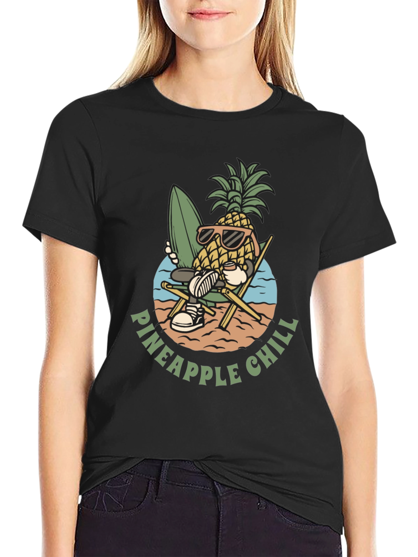 Black Pineapple Chill T-Shirt view 2
