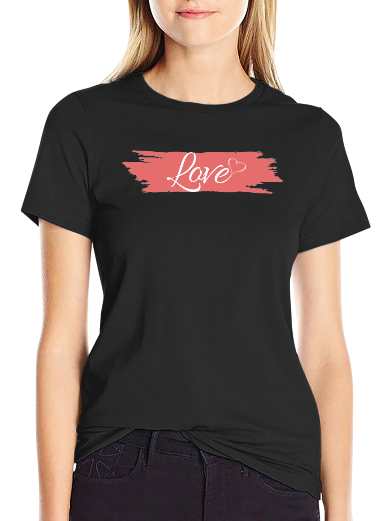 Black Love Graphic Black T-Shirt view 2
