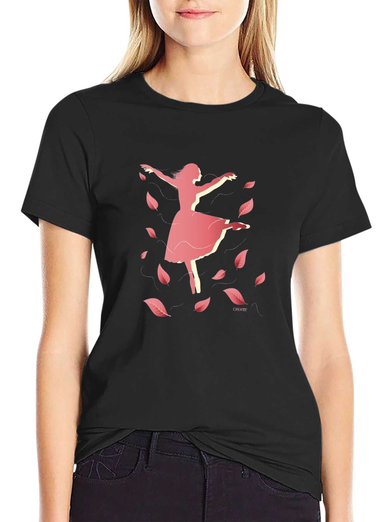 Black Ballet Dancer T-Shirt - Black view 2