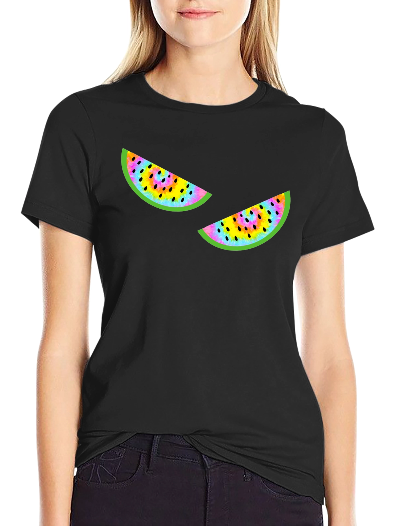 Black Watermelon Graphic Tee - Quirky Summer Style view 2