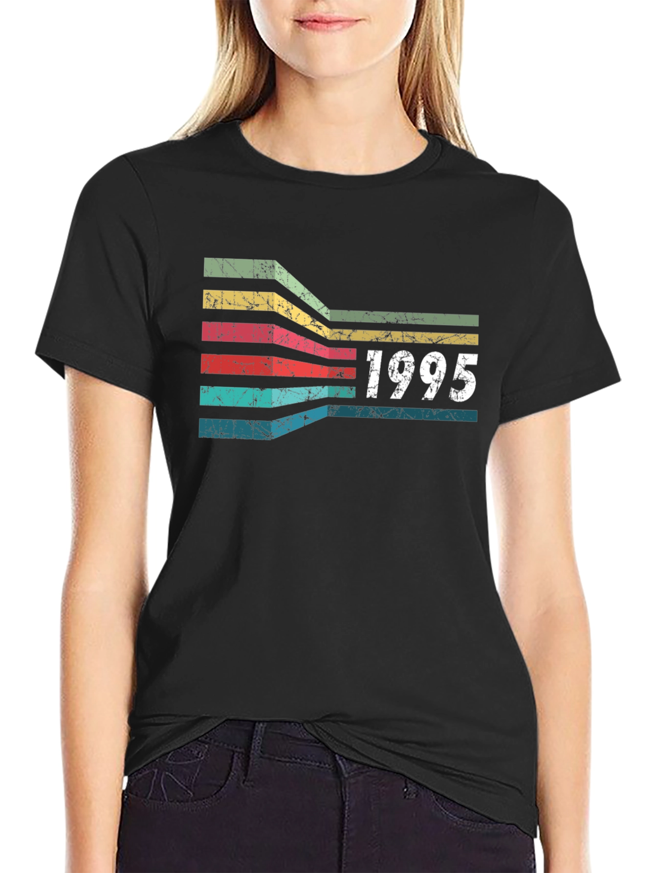 Black Retro 1995 Birthday T-Shirt - Vintage Style view 2