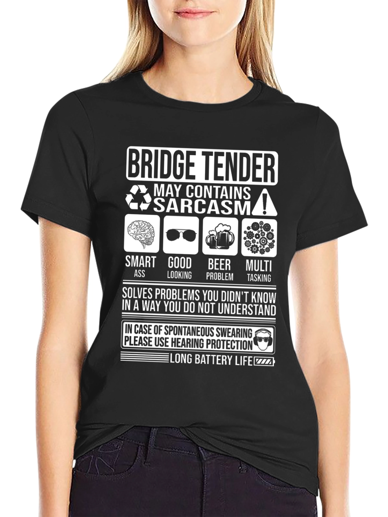 Black Bridge Tender Sarcasm T-Shirt view 2