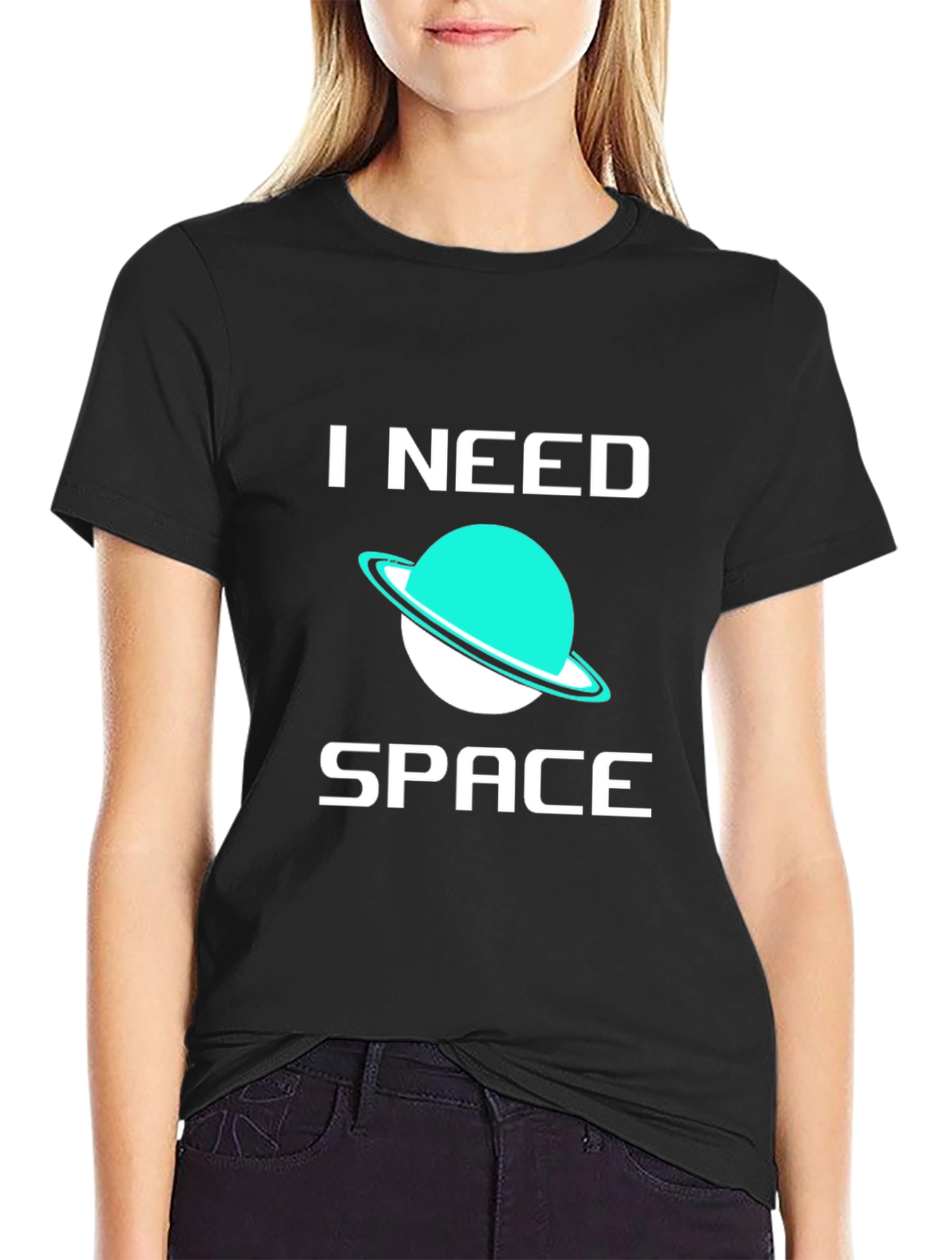 Black I Need Space T-Shirt - Trendy Graphic Tee view 2