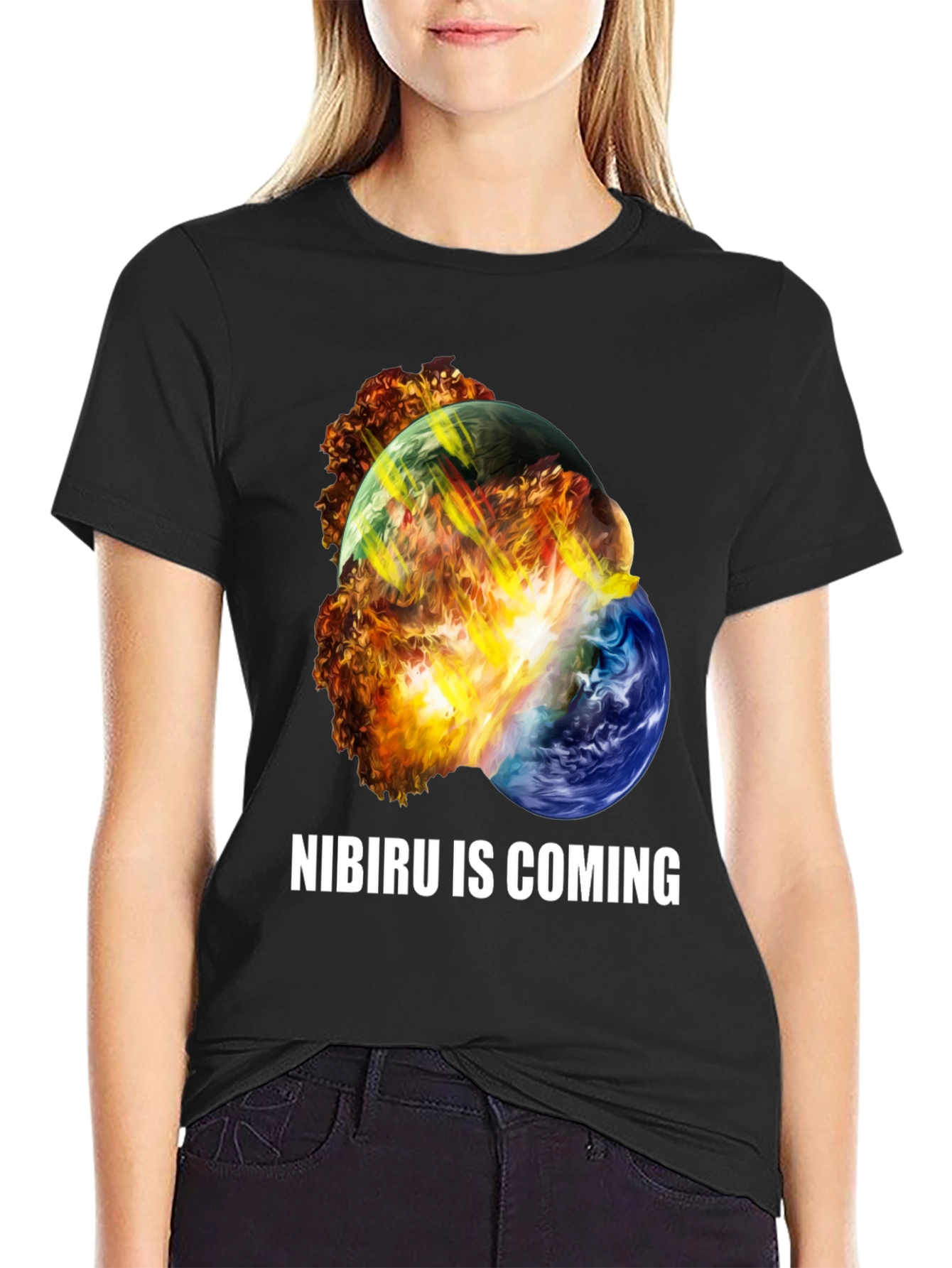 Black Nibiru is Coming Graphic Tee view 2