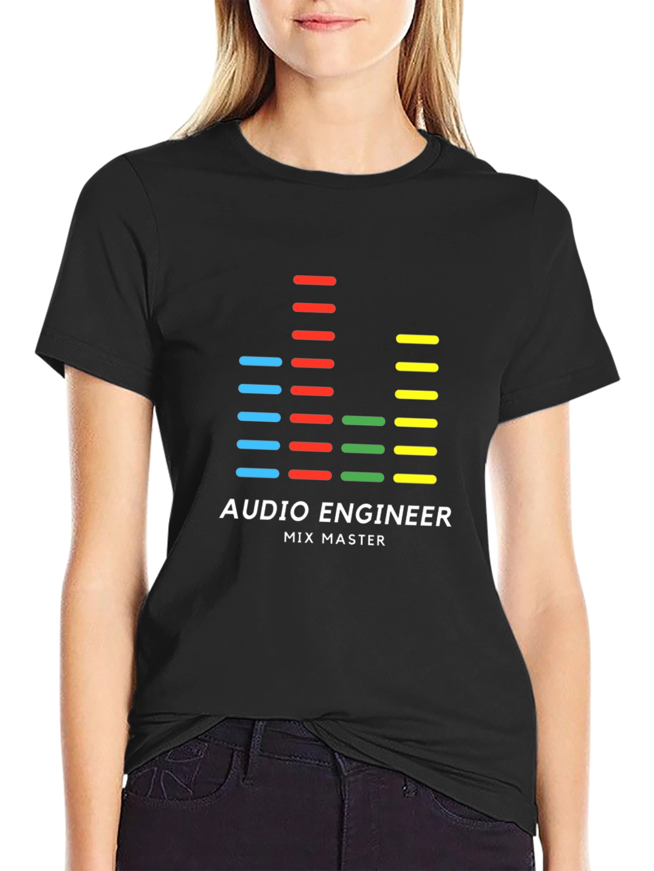 Black Audio Engineer Mix Master Graphic Tee view 2