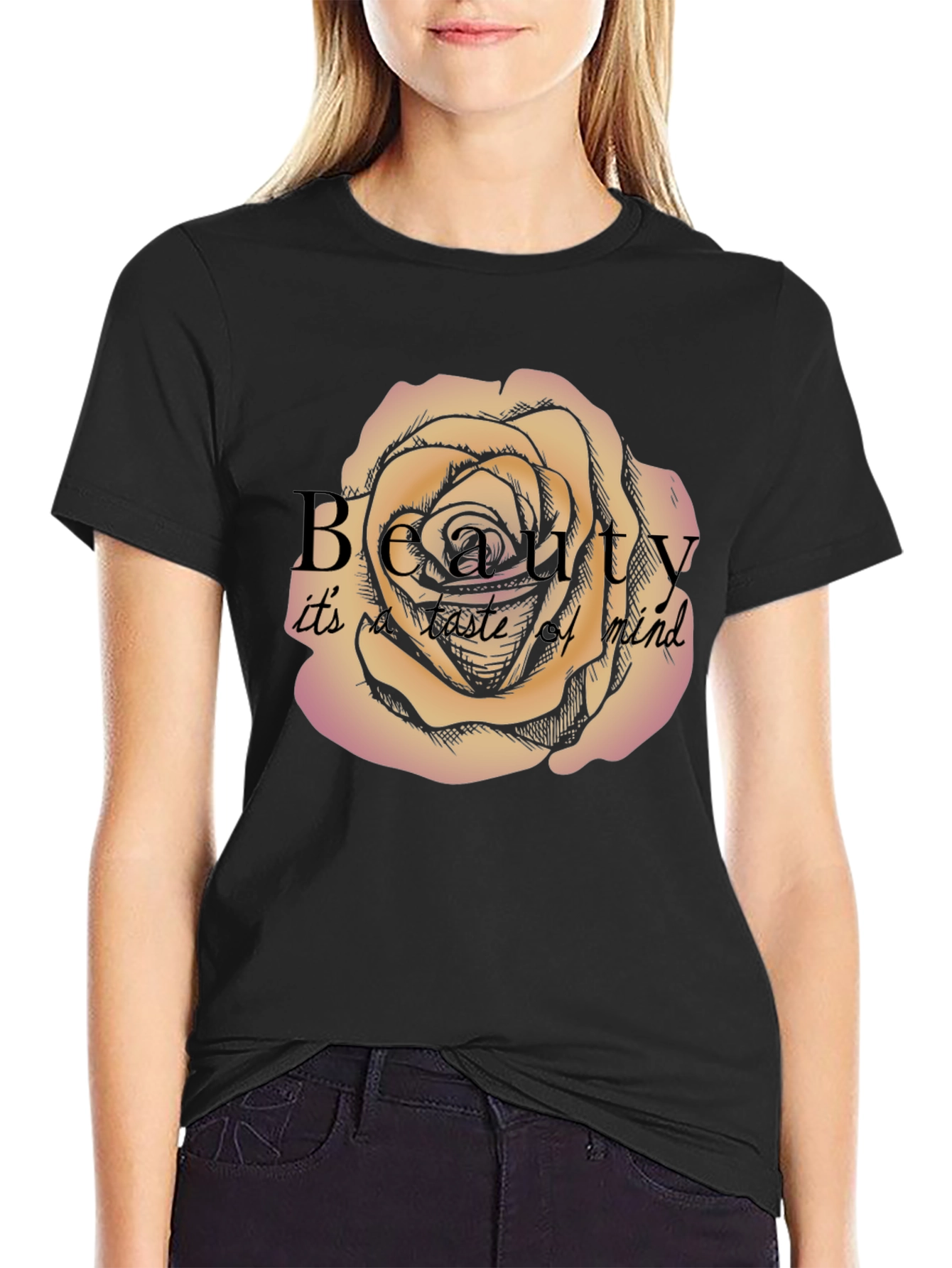 Black Beauty T-Shirt - Rose Design view 2