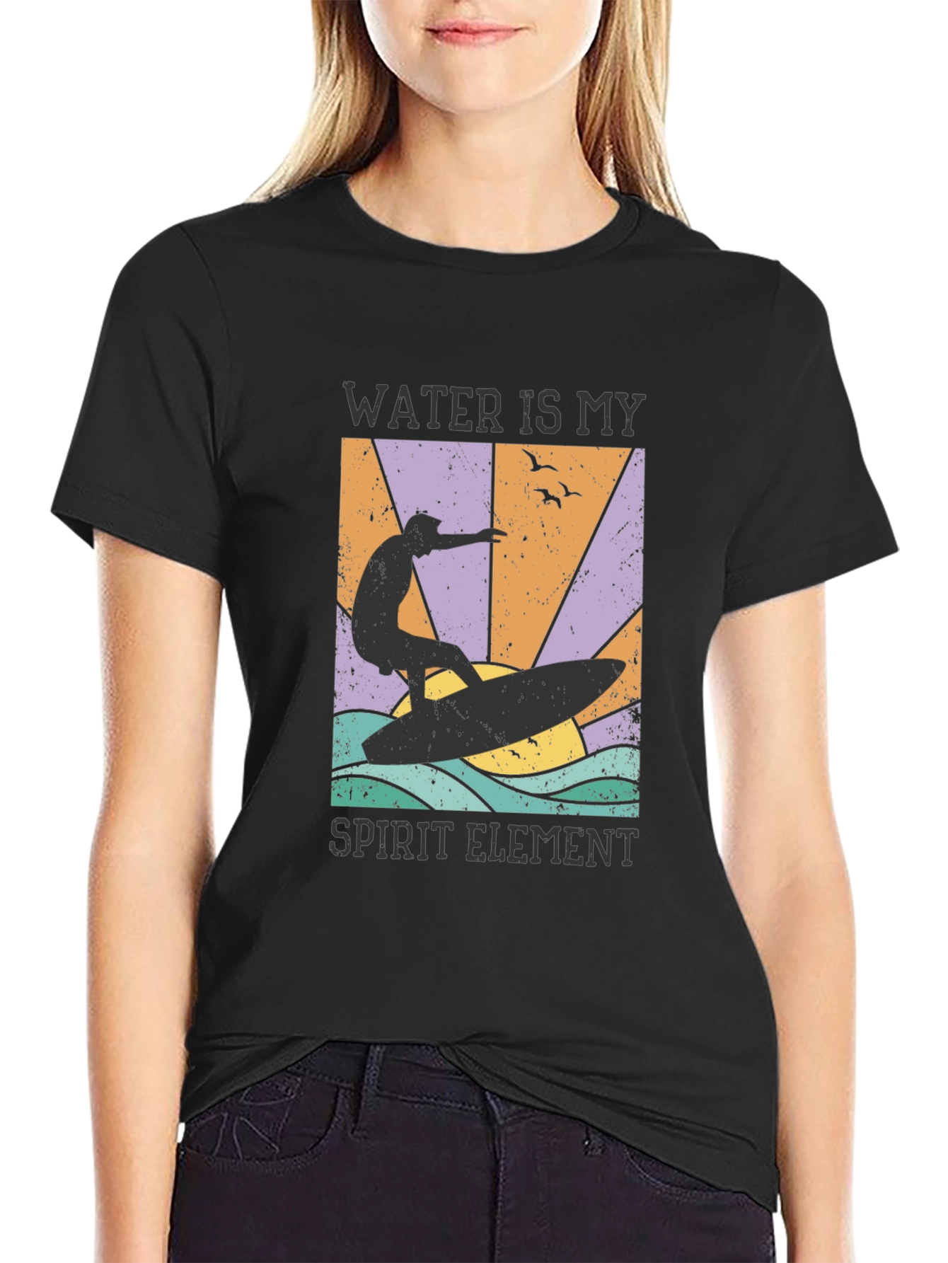 Black Water Is My Spirit Element Black T-Shirt view 2