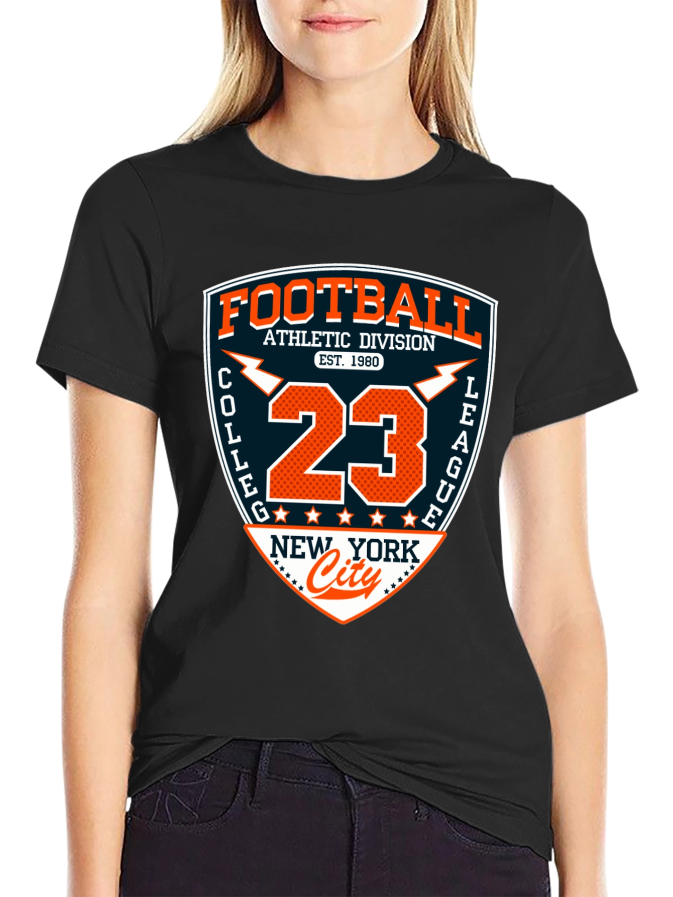 Black College Football Graphic T-Shirt - Athletic Division 23 view 2