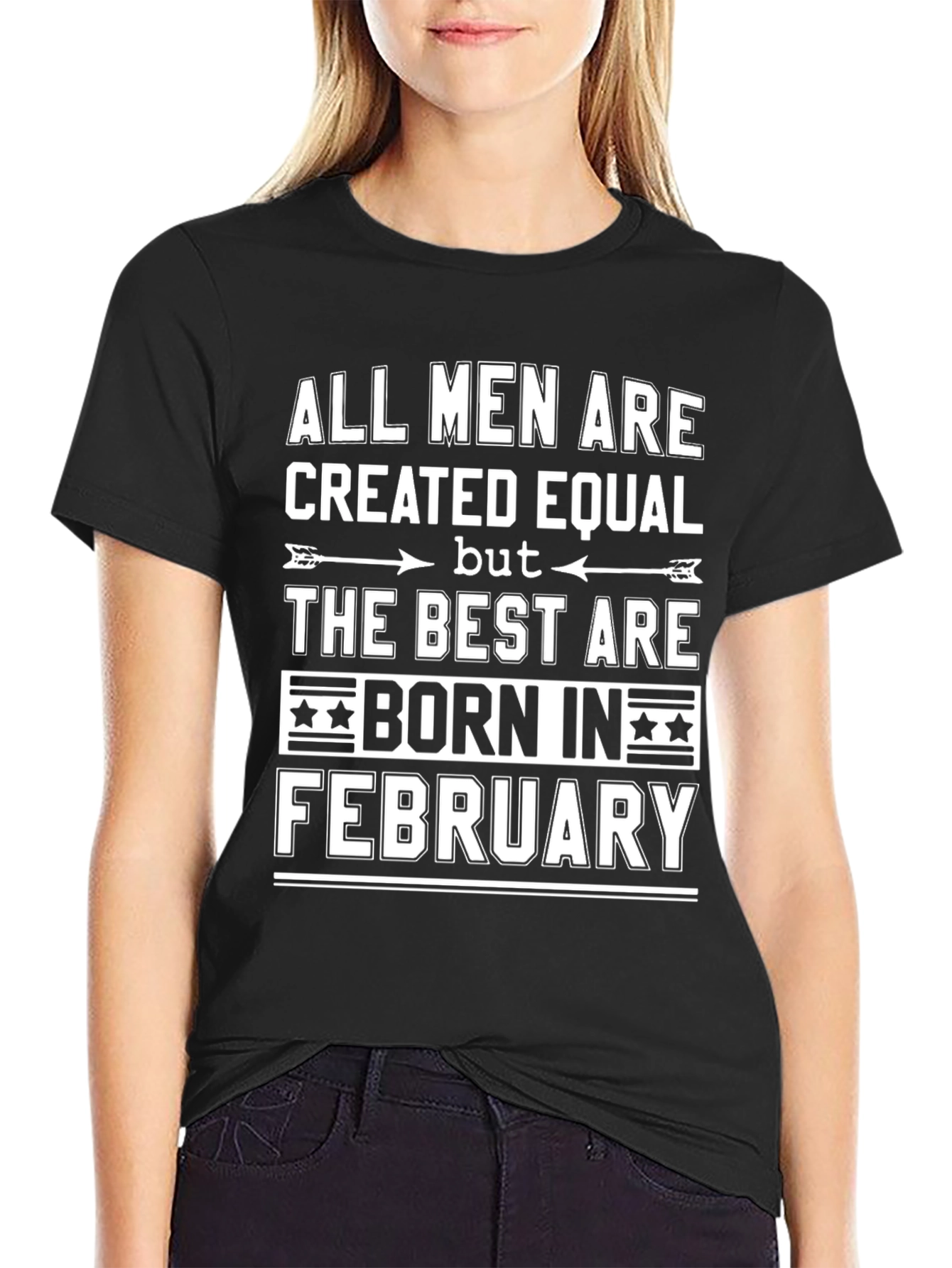 Black Born in February Men's T-Shirt view 2