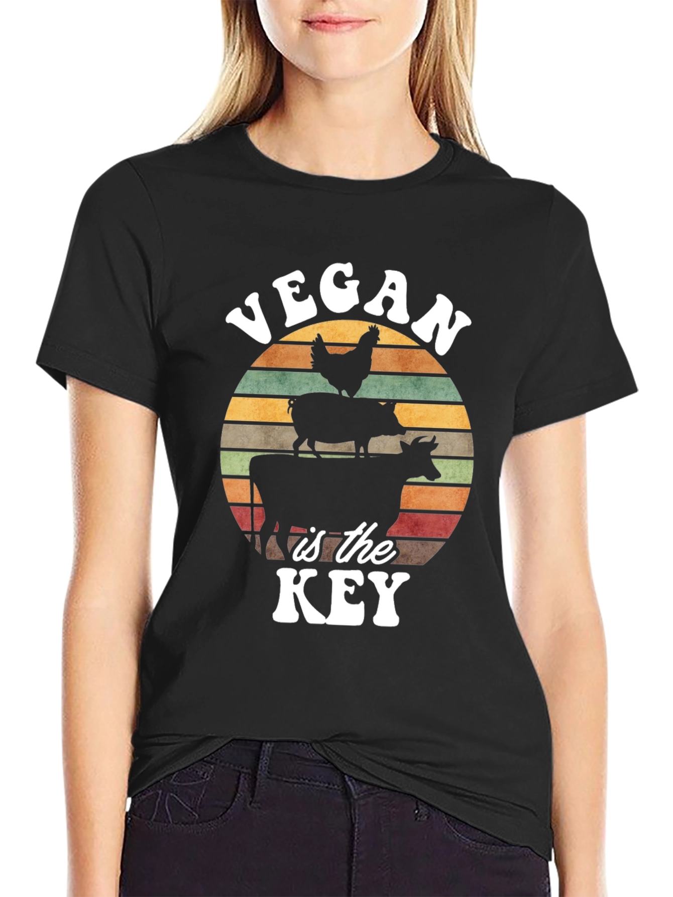 Black Vegan is the Key T-Shirt view 2