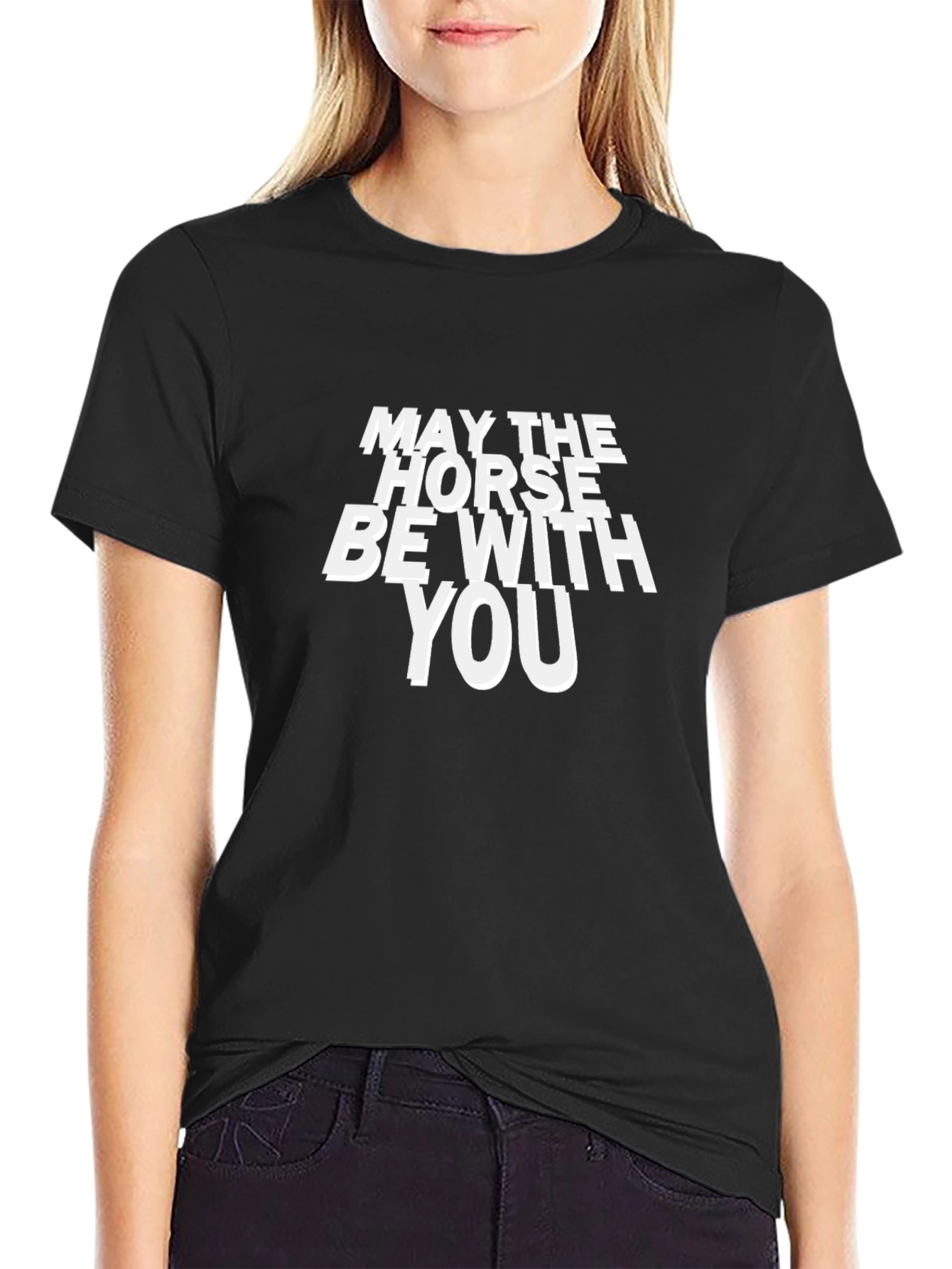 Black May the Horse Be With You Black T-Shirt view 2