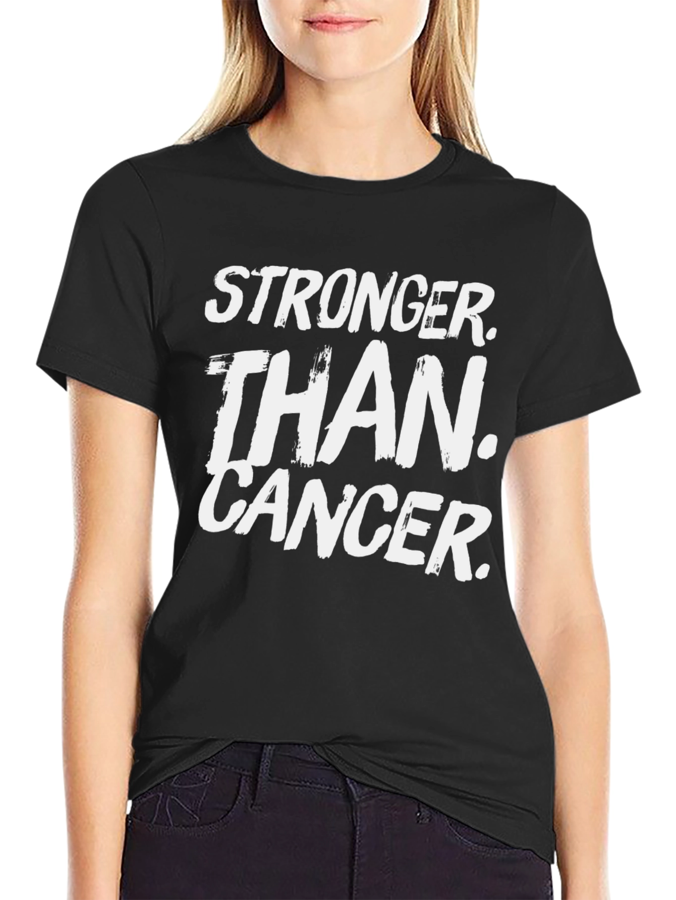Black Stronger Than Cancer Graphic Tee view 2