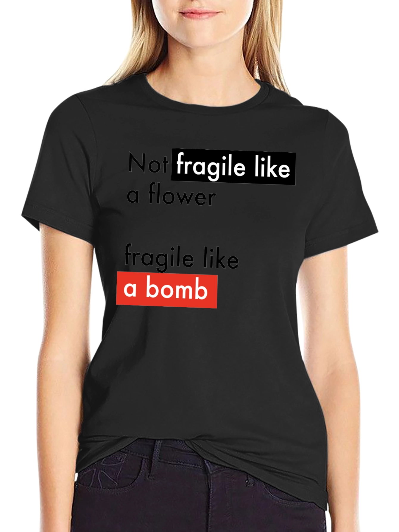 Black Not Fragile T-Shirt - Soft Style view 2