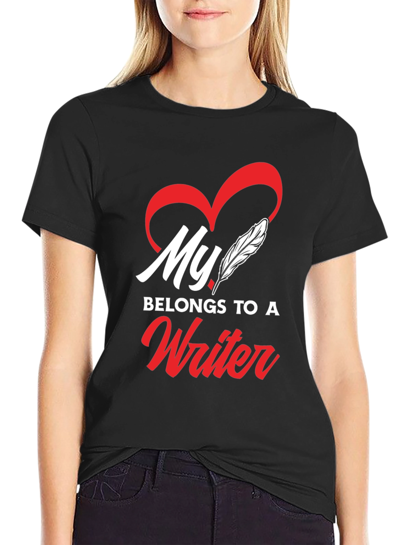 Black My Heart Belongs to a Writer - Graphic Tee view 2