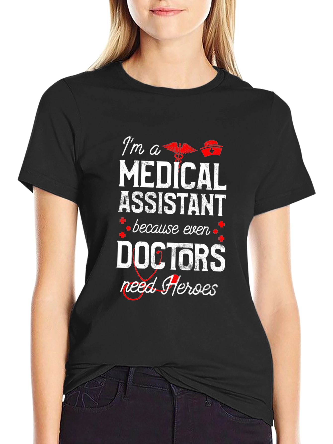 Black Medical Assistant Hero T-Shirt view 2