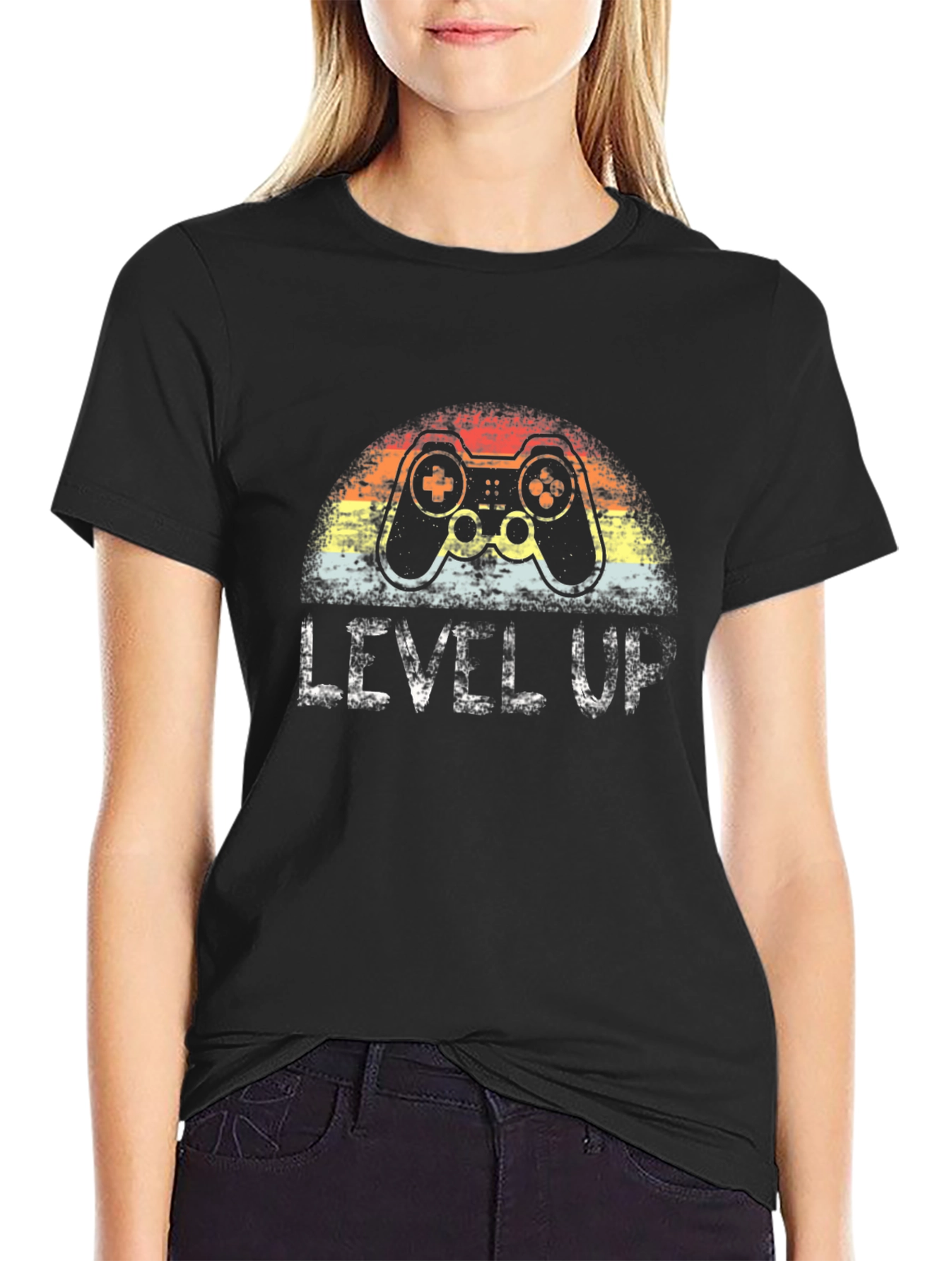 Black Level Up Gaming T-Shirt - Retro Controller Design view 2
