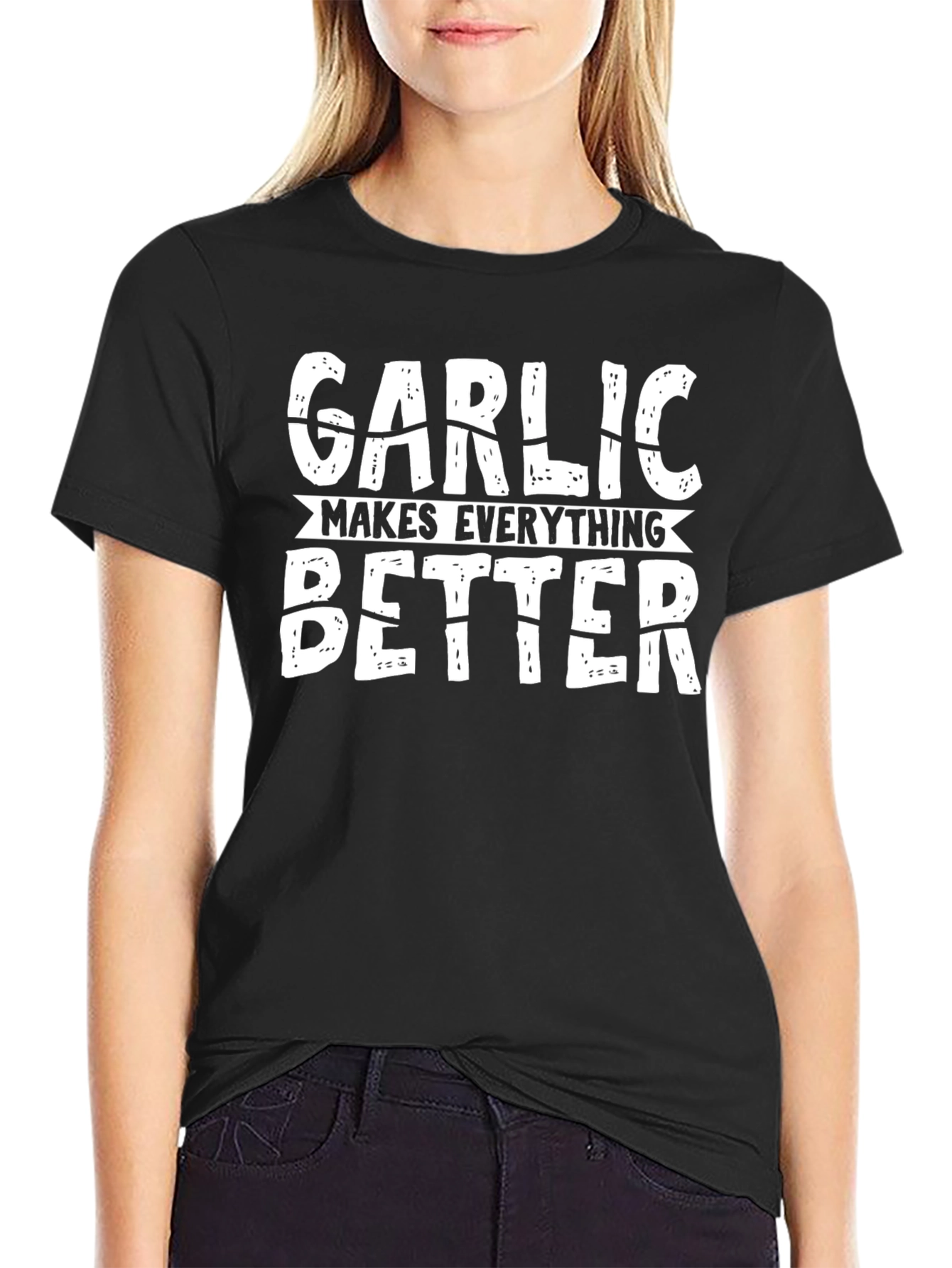 Black Garlic Makes Everything Better Funny T-Shirt view 2