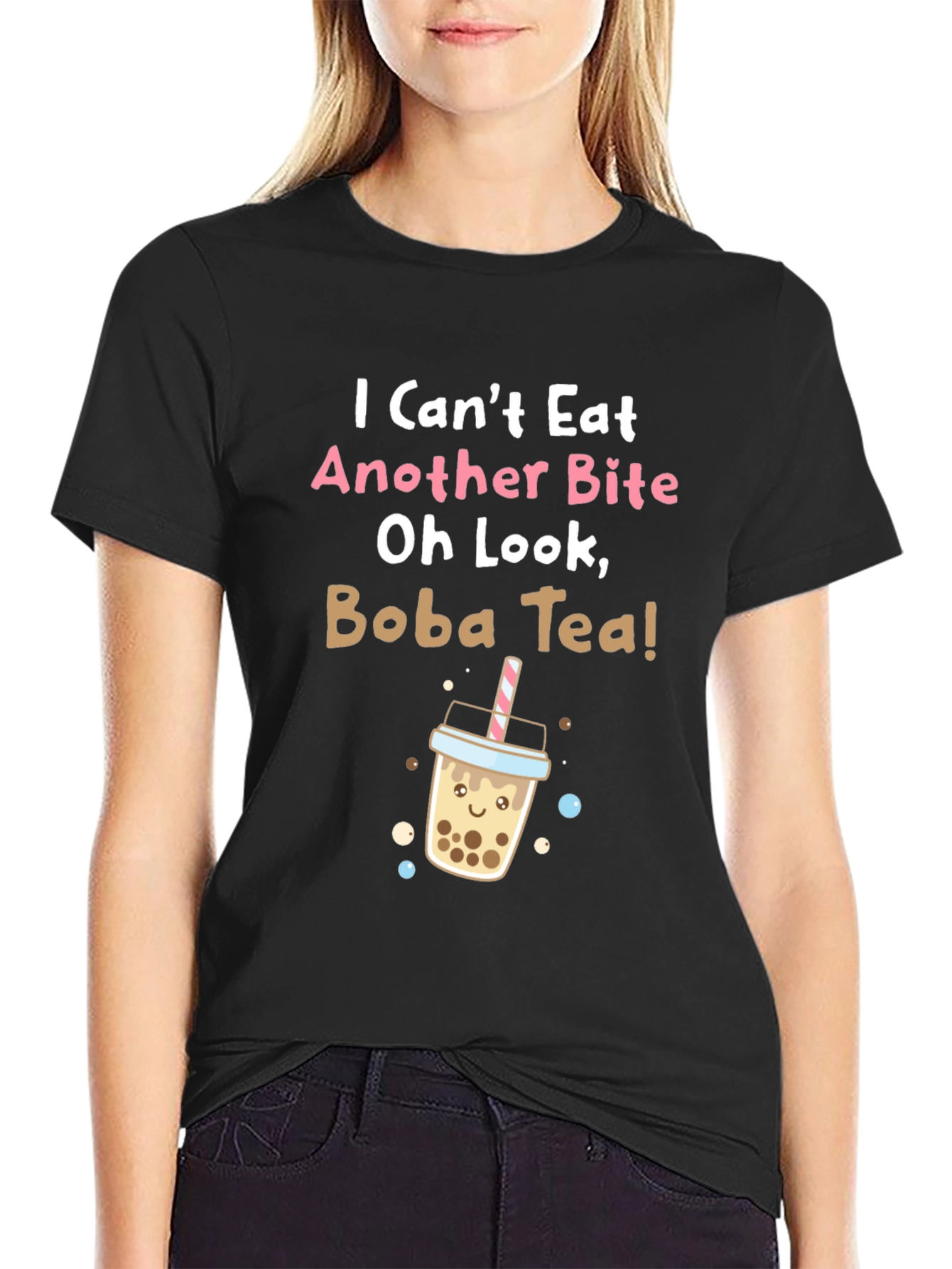 Black Boba Tea T-Shirt - Funny Foodie Tee view 2