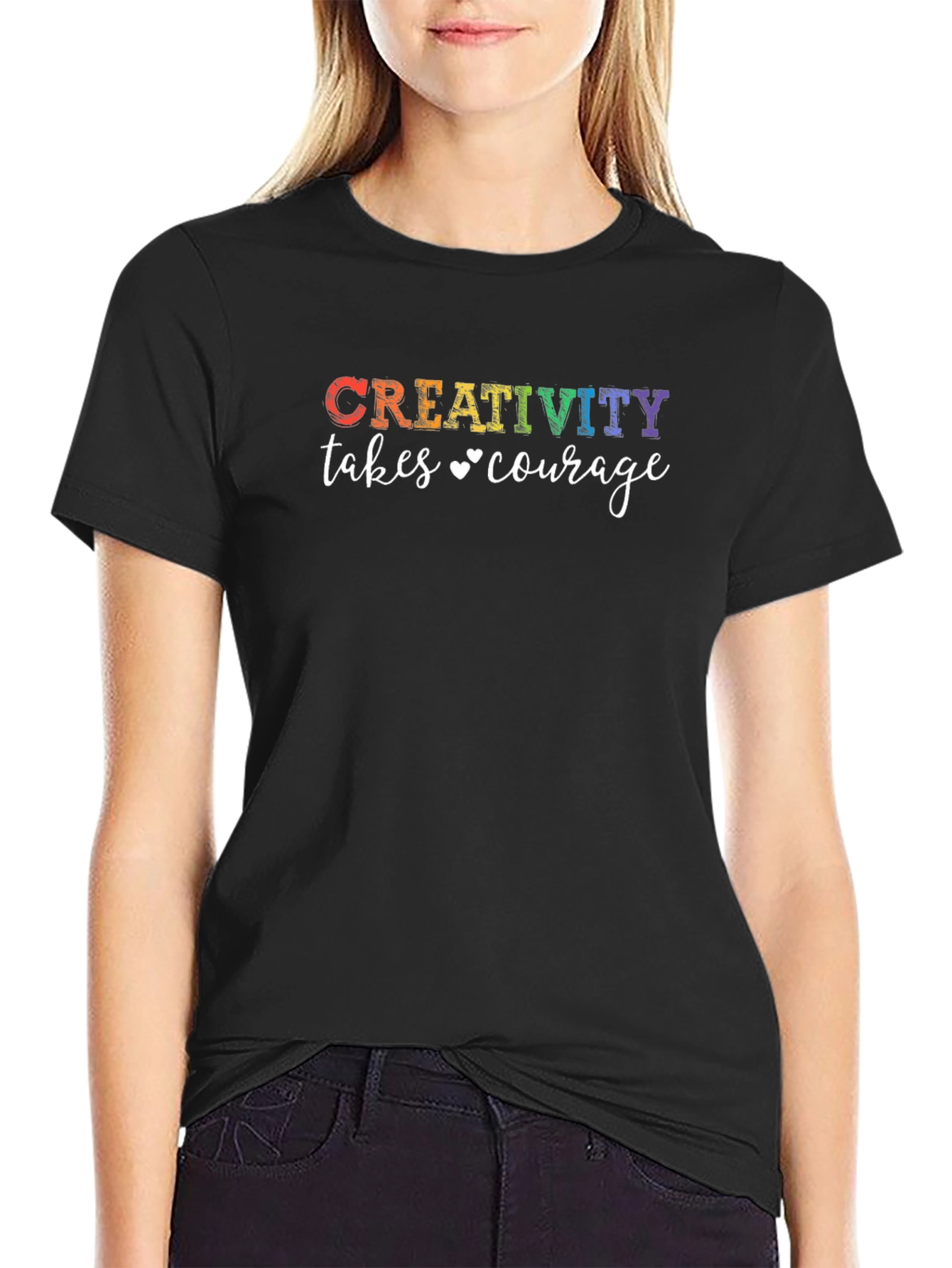 Black Creativity Takes Courage LGBTQ Pride Graphic T-Shirt view 2