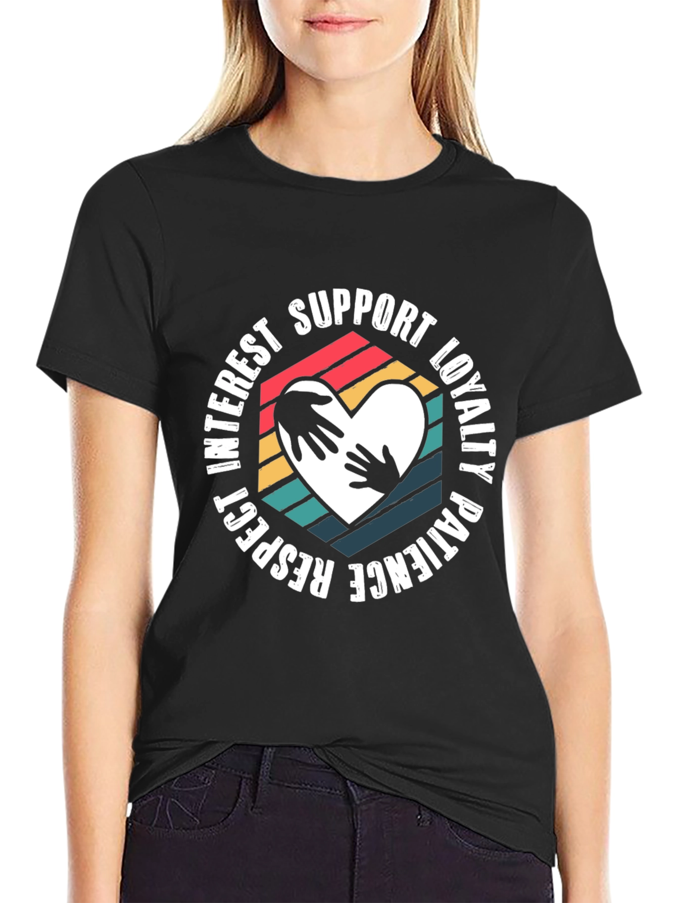 Black Interest Support Loyalty Graphic Tee view 2