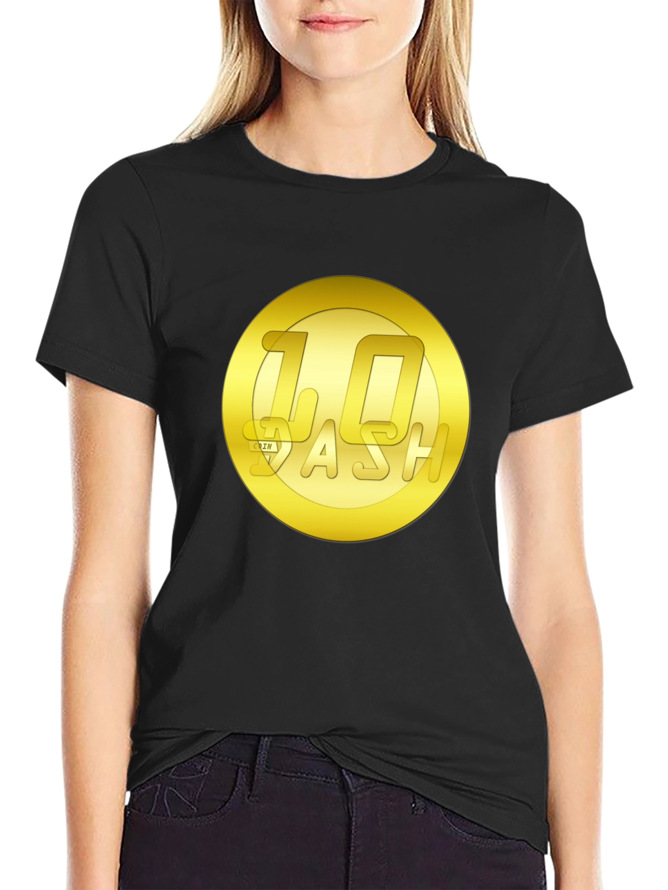 Black 10 Dash Coin T-Shirt - Crypto Currency Tee view 2