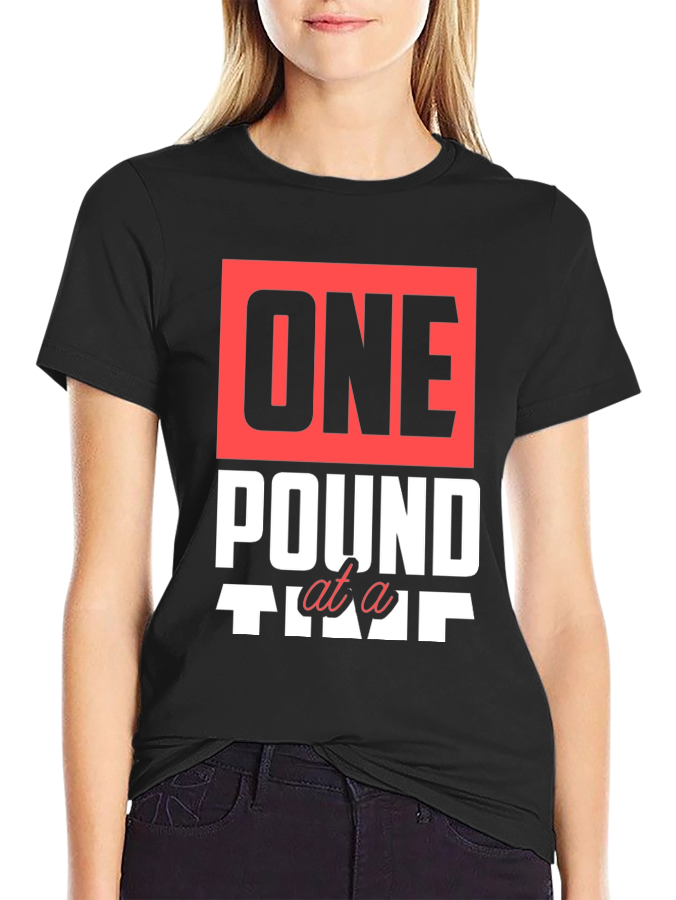 Black One Pound at a Time Graphic T-Shirt view 2
