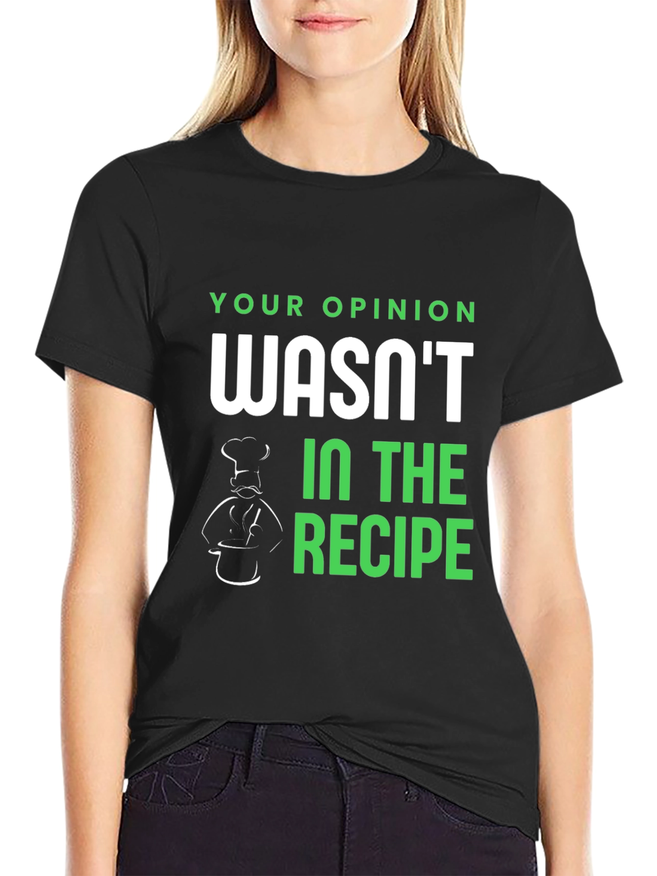 Black Opinion Recipe T-Shirt - Funny Chef Tee view 2